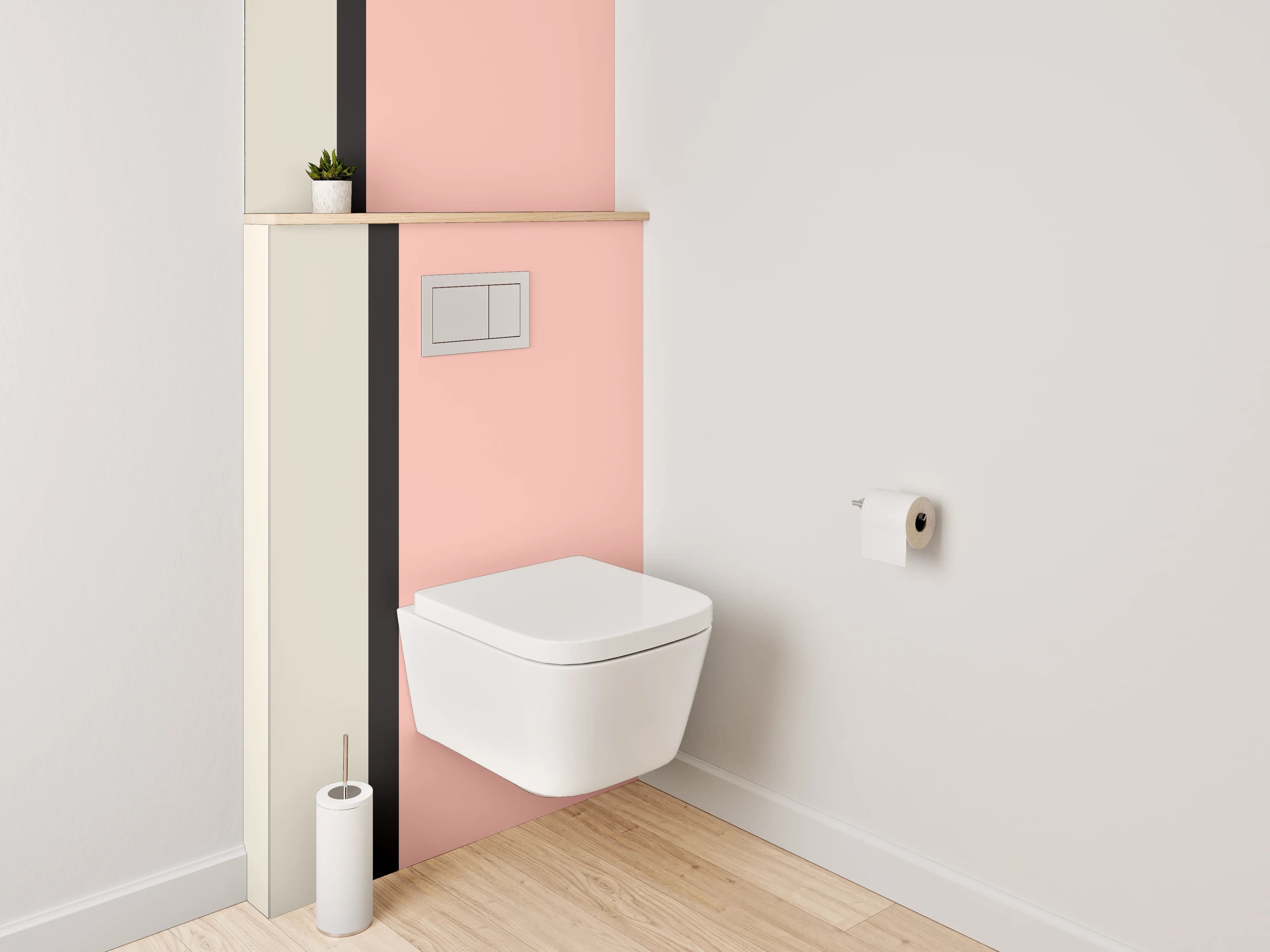 WC-Rückwand - Dezenter Beige-Pink Farbverlauf