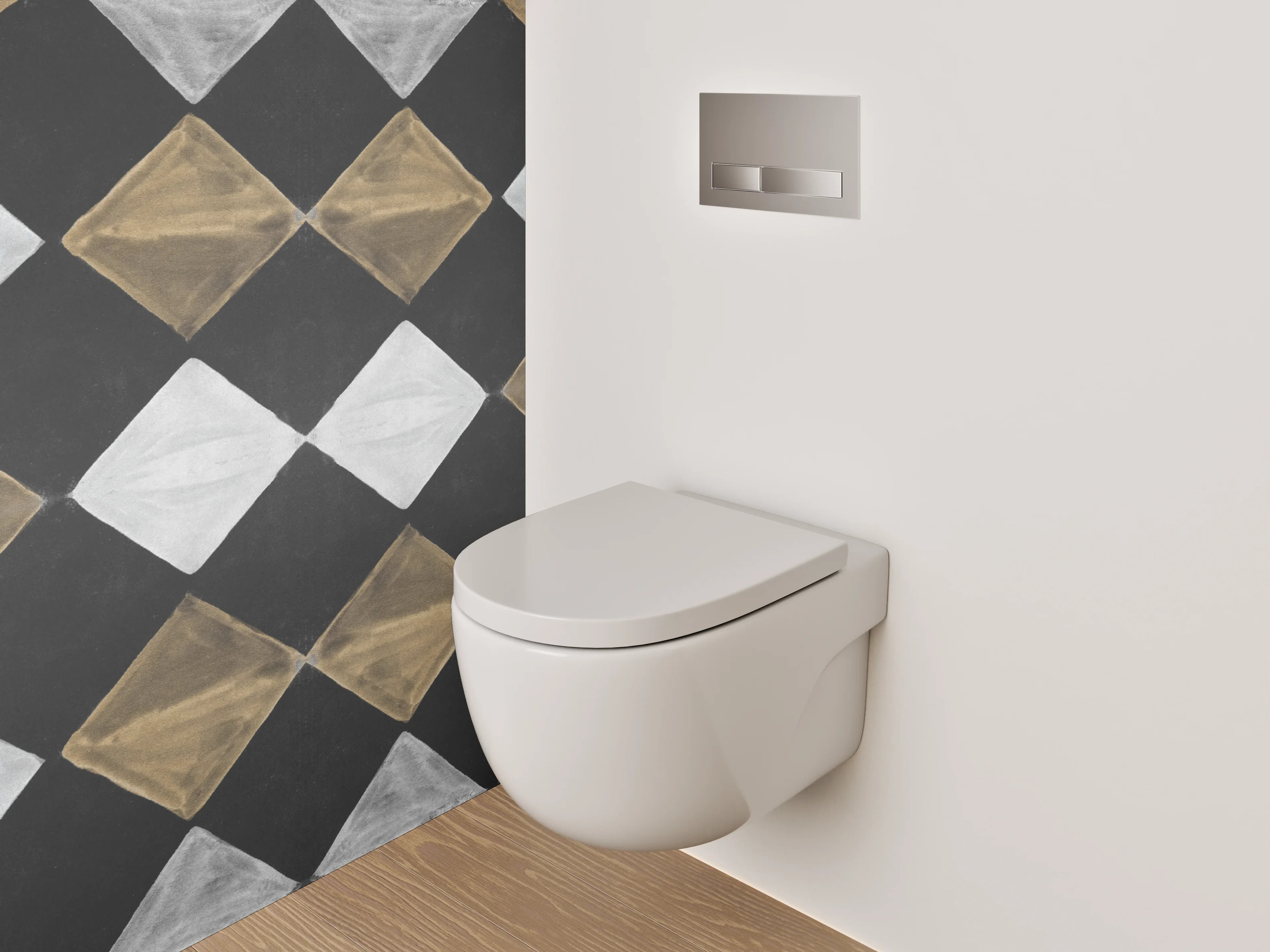 WC-Rückwand - Diamant-Muster in Marmor-Optik