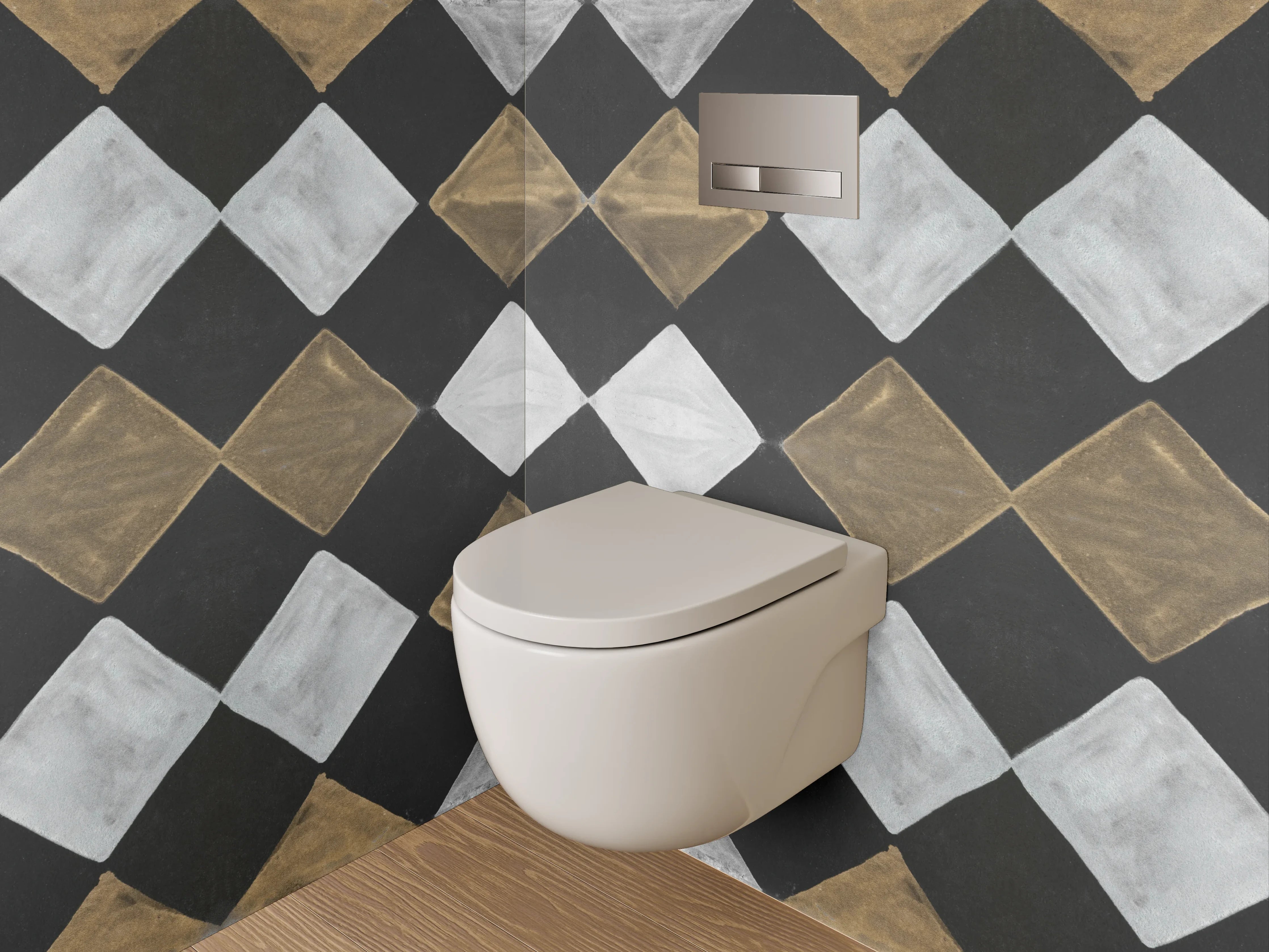 WC-Rückwand - Diamant-Muster in Marmor-Optik