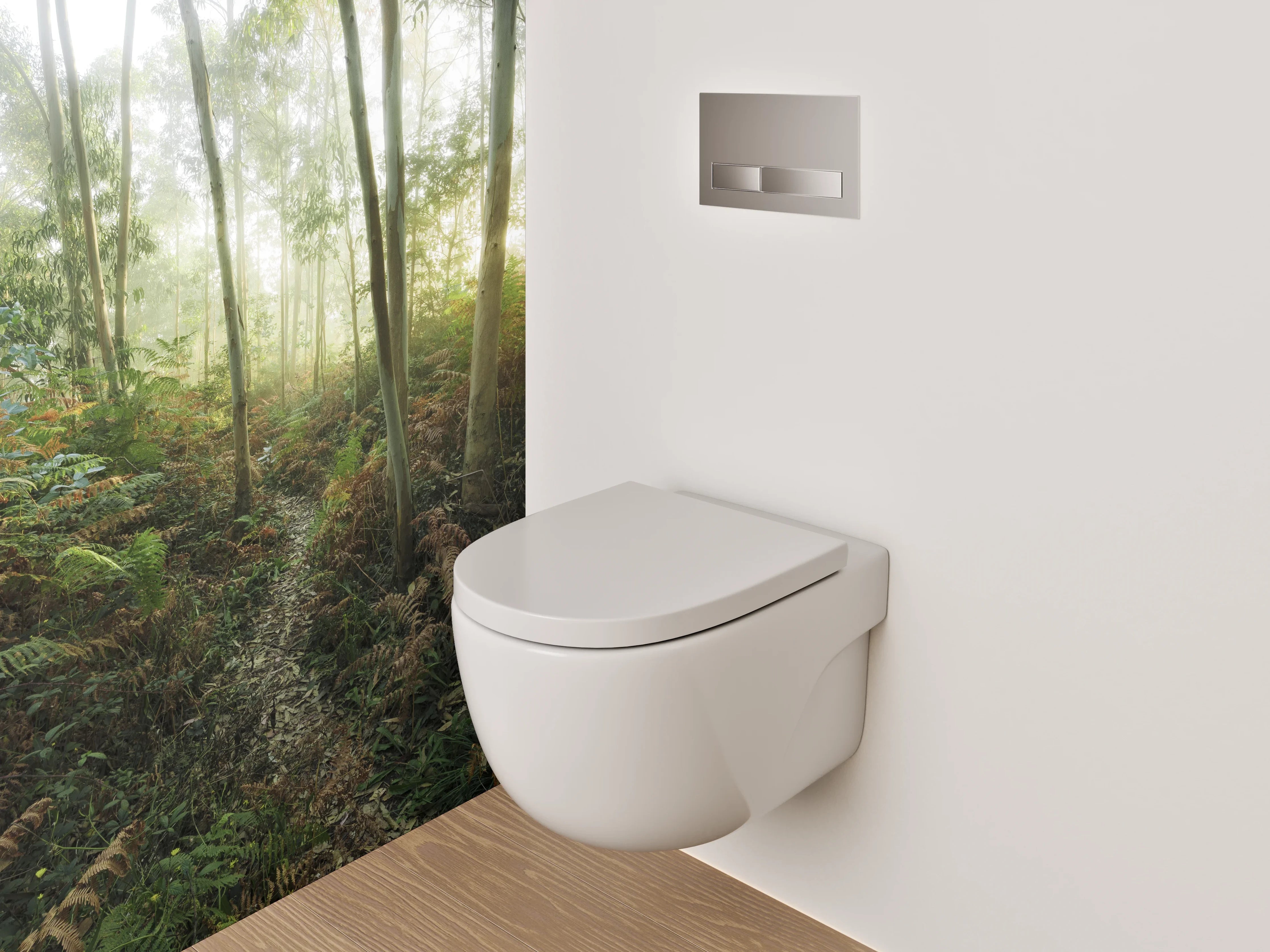 WC-Rückwand - Dichter Wald im Sonnenlicht