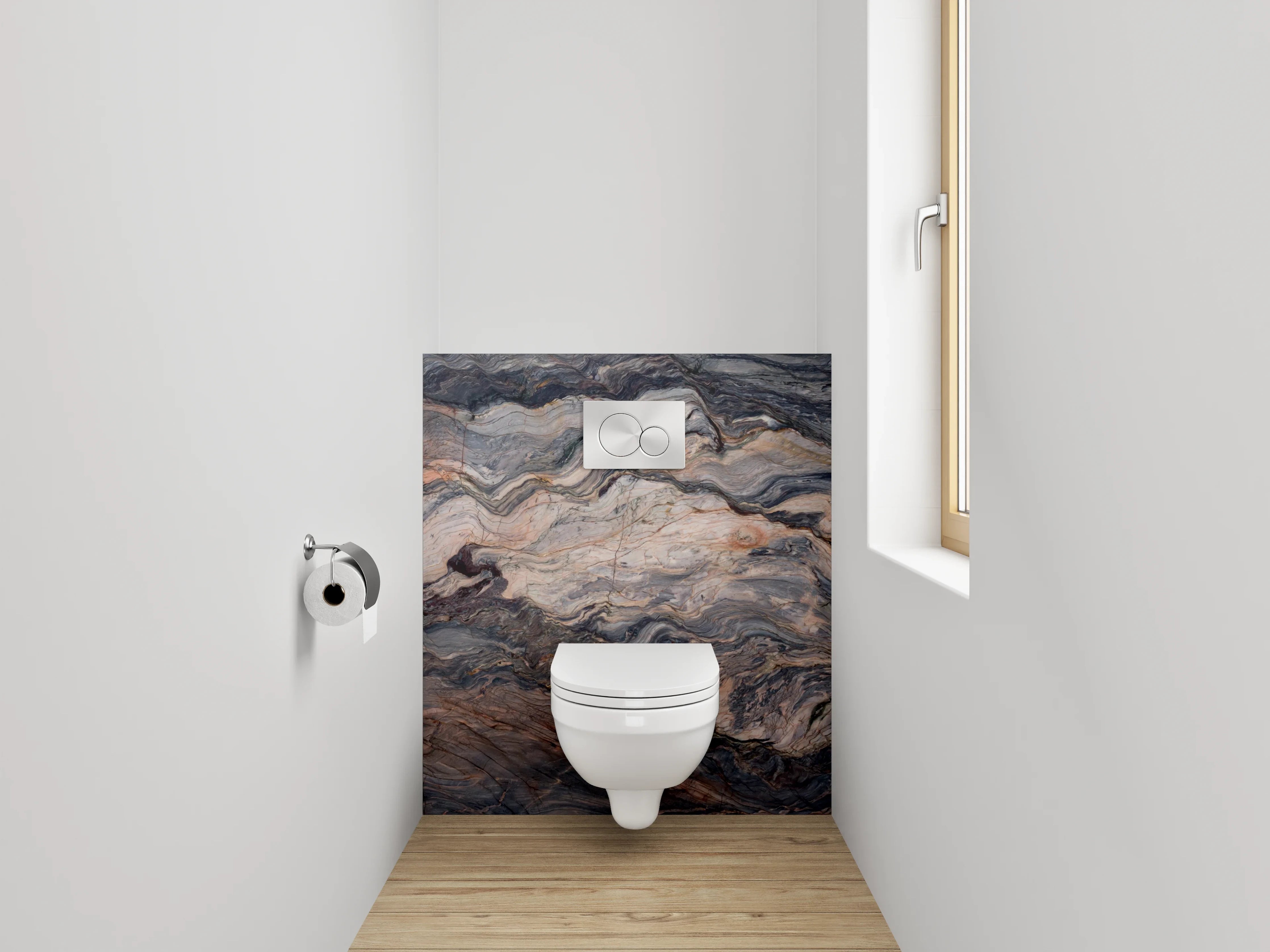 WC-Rückwand - Dramatische Marmorstruktur Wanddekor