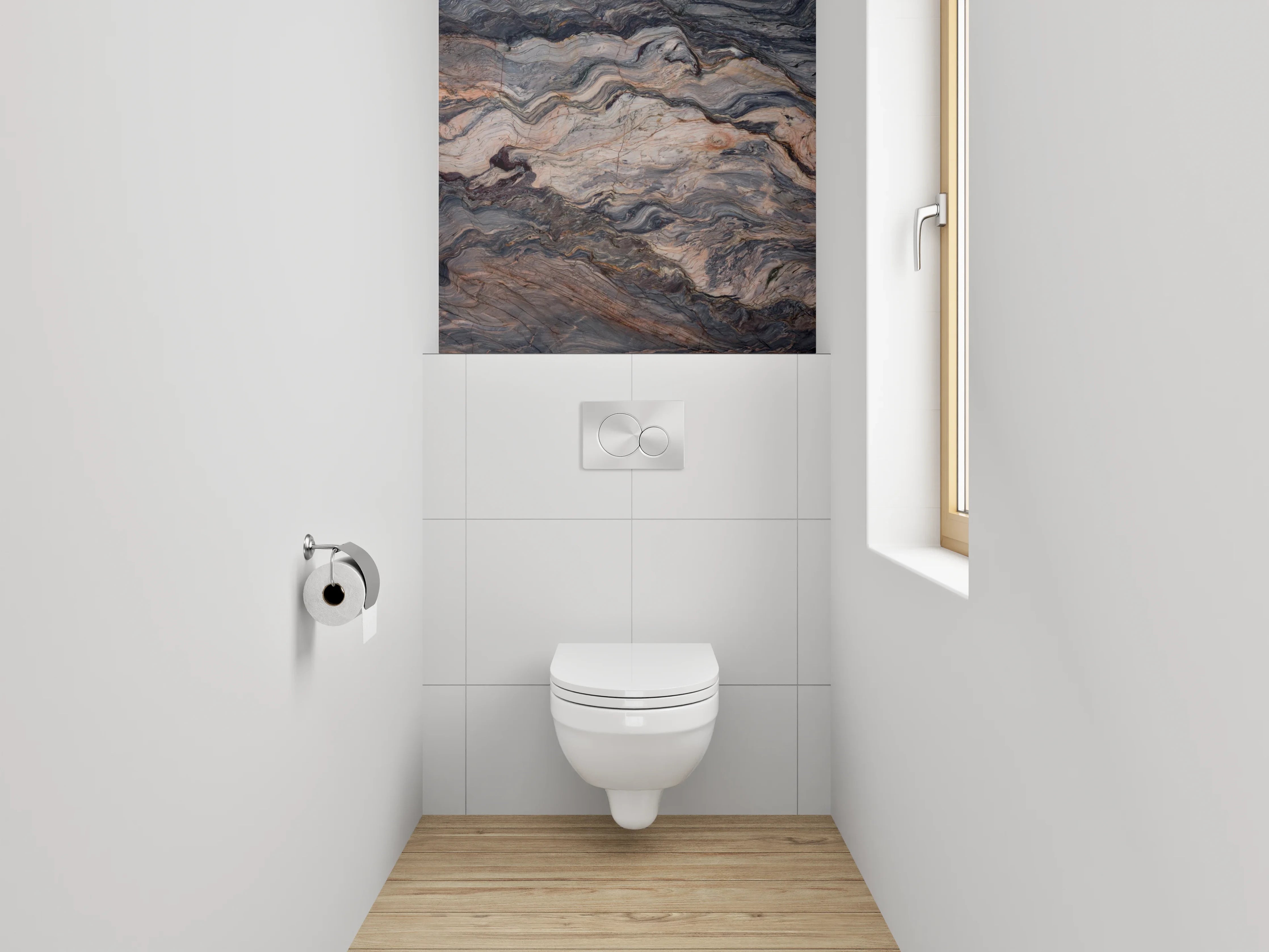 WC-Rückwand - Dramatische Marmorstruktur Wanddekor