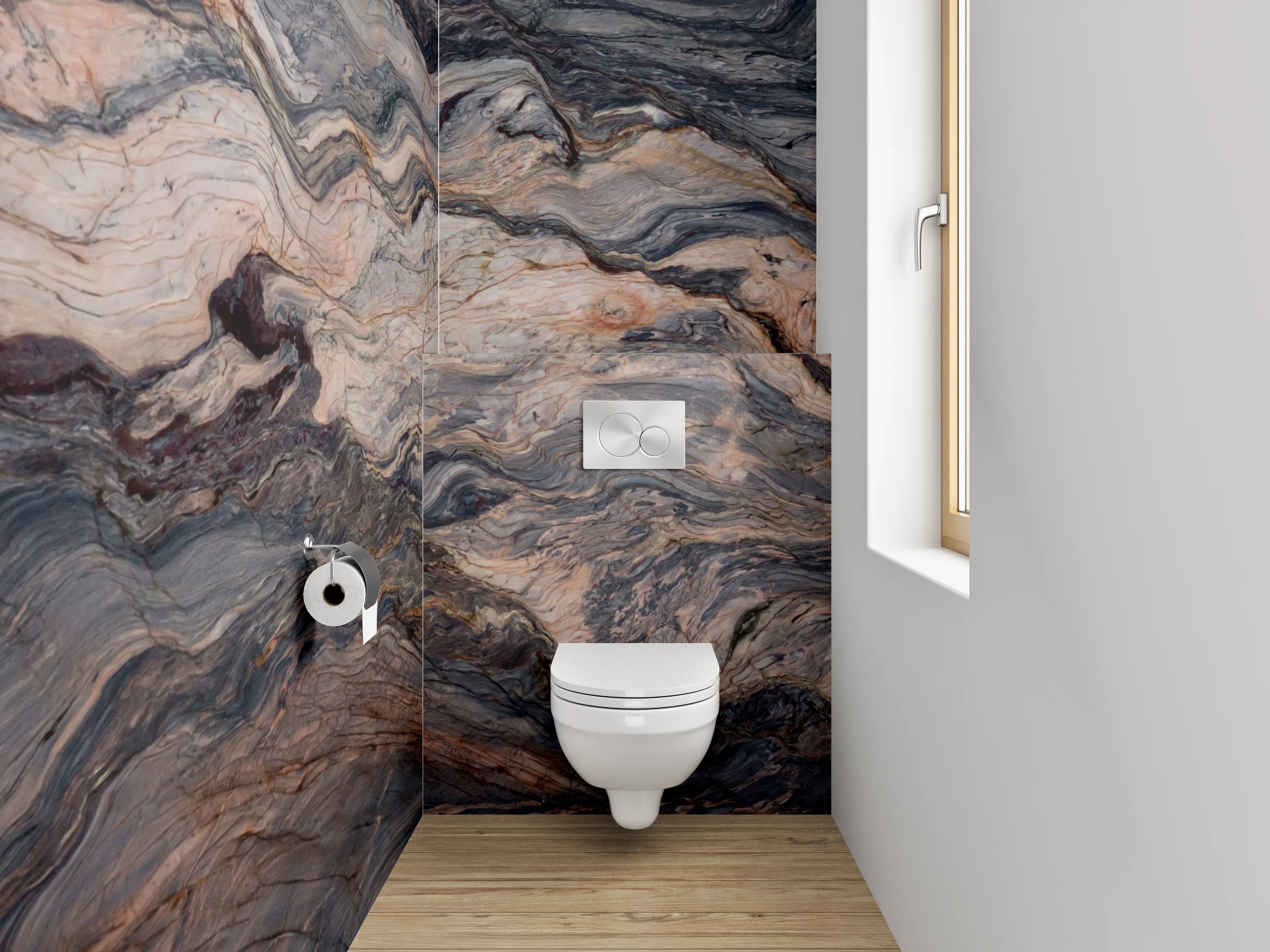 WC-Rückwand - Dramatische Marmorstruktur Wanddekor