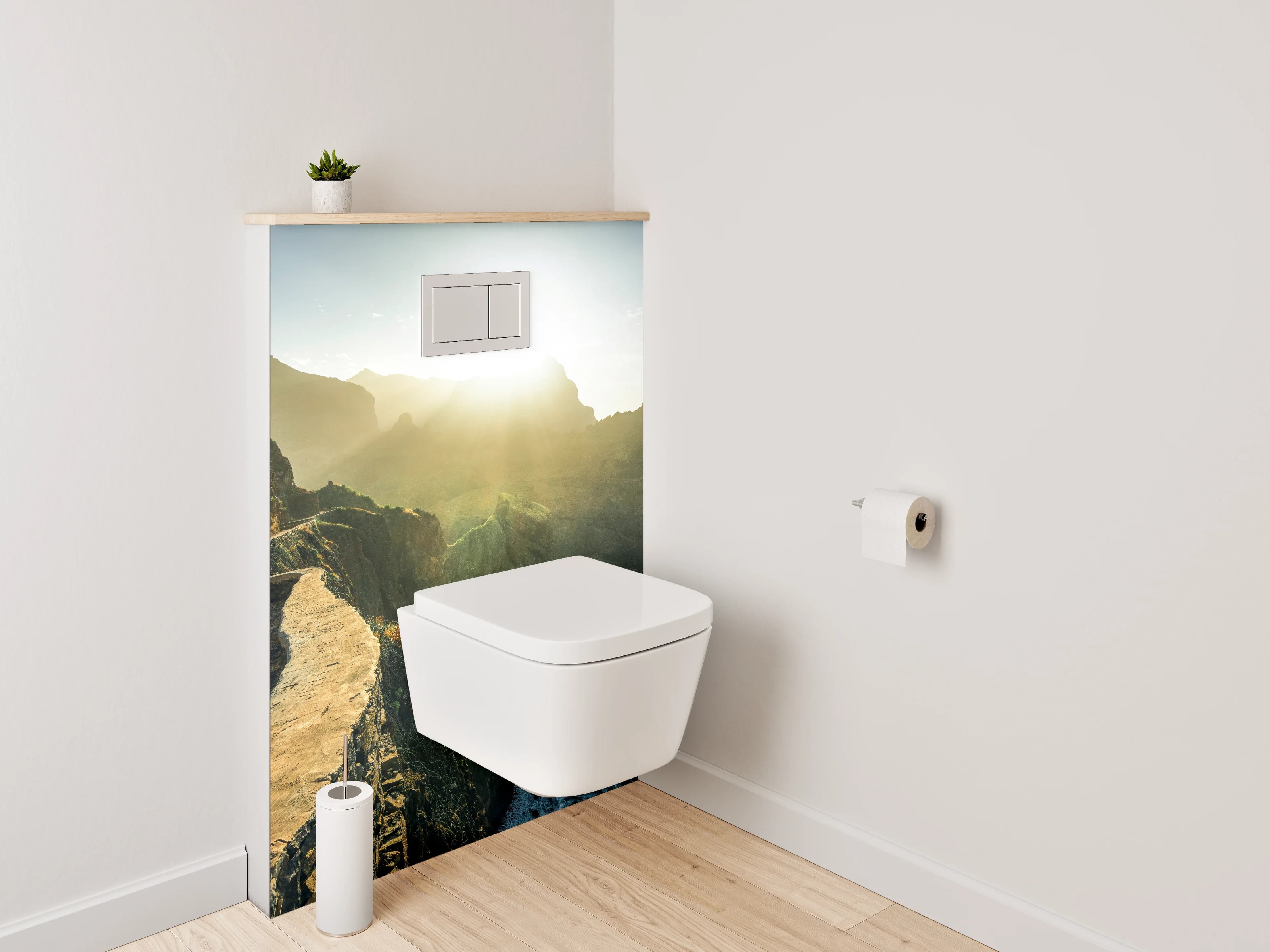 WC-Rückwand - Dramatische Steilküste bei Sonnenaufgang Fotomotiv