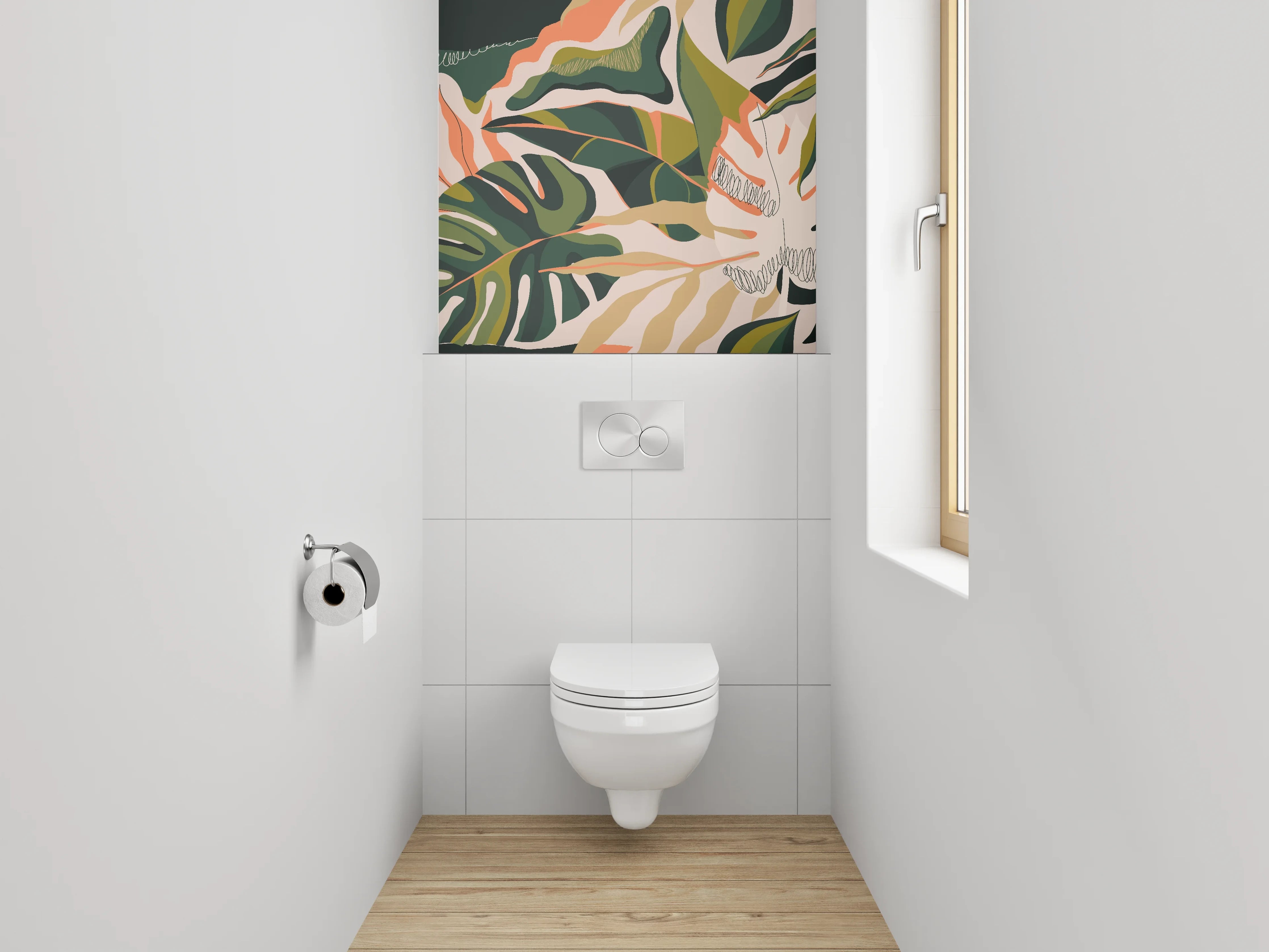 WC-Rückwand - Dschungelblätter Künstlerisches Muster