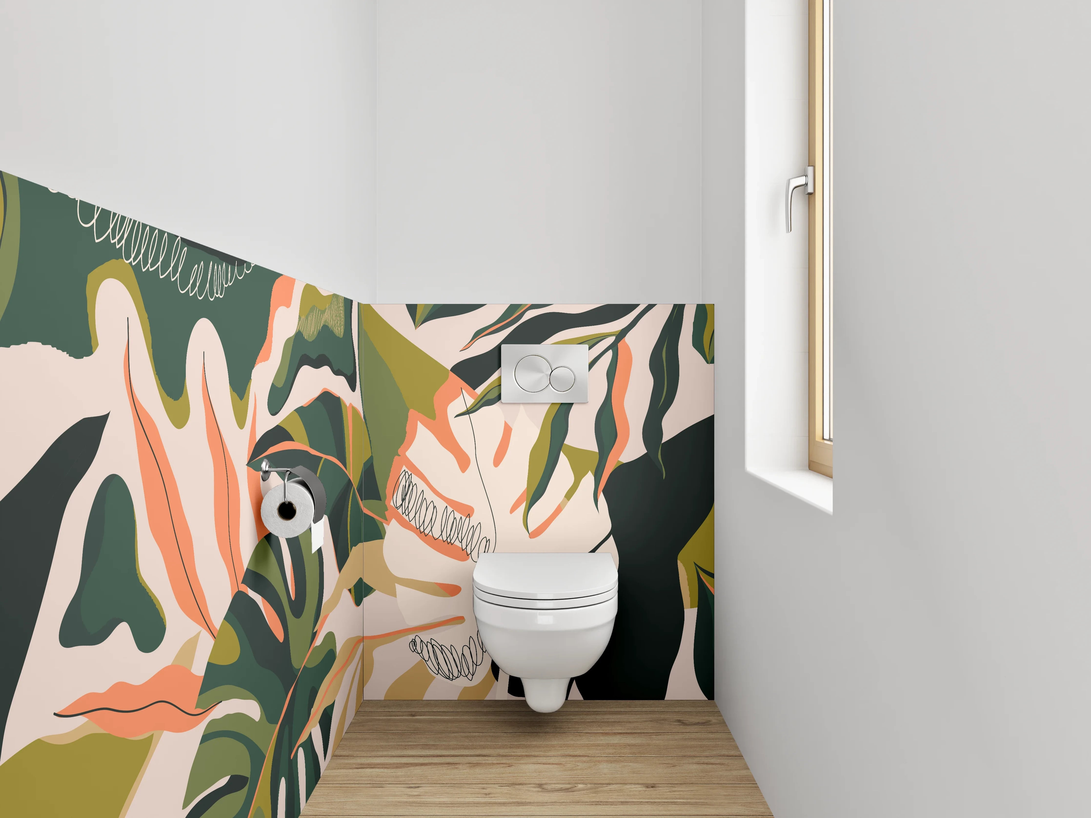 WC-Rückwand - Dschungelblätter Künstlerisches Muster