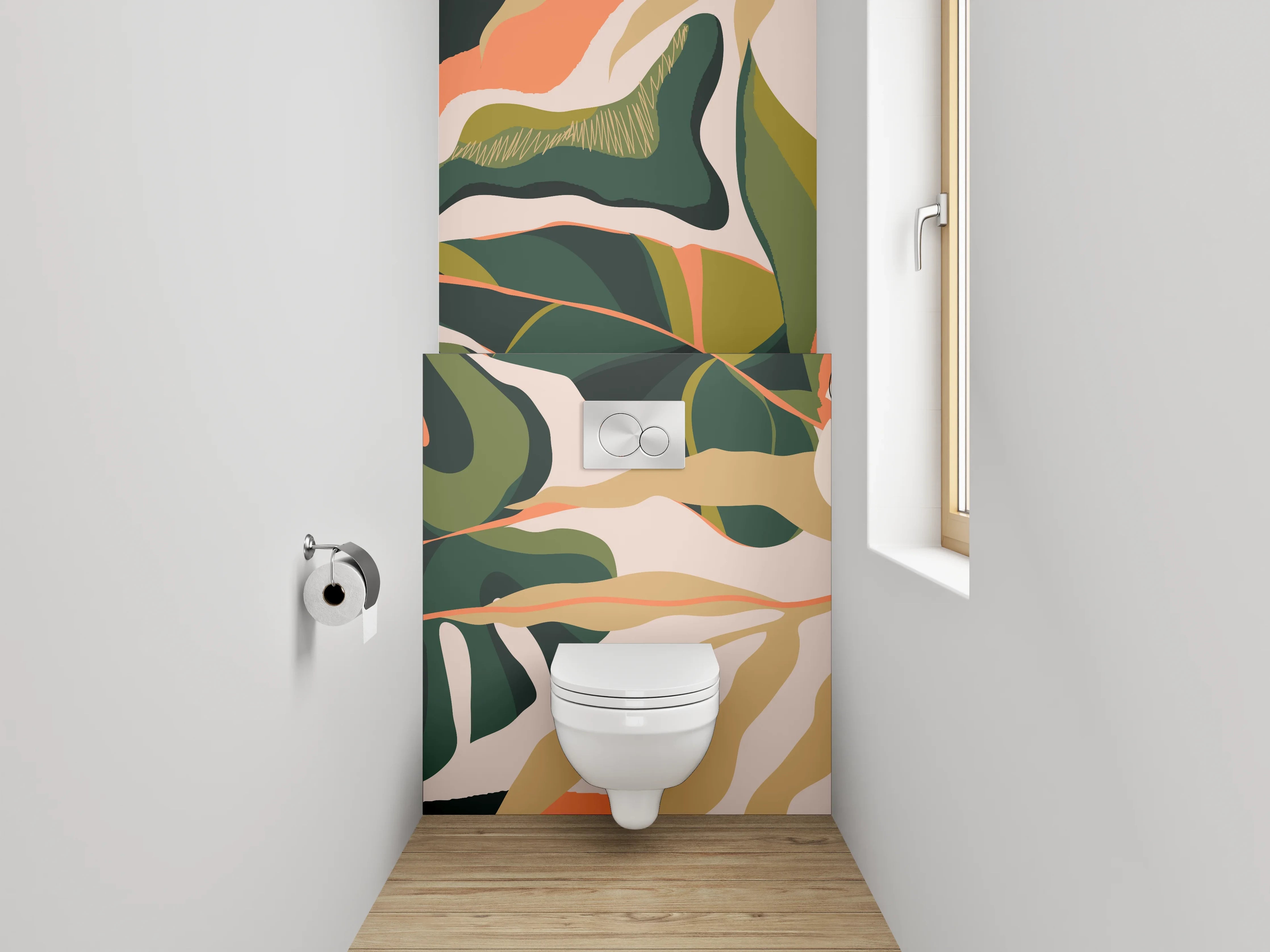 WC-Rückwand - Dschungelblätter Künstlerisches Muster
