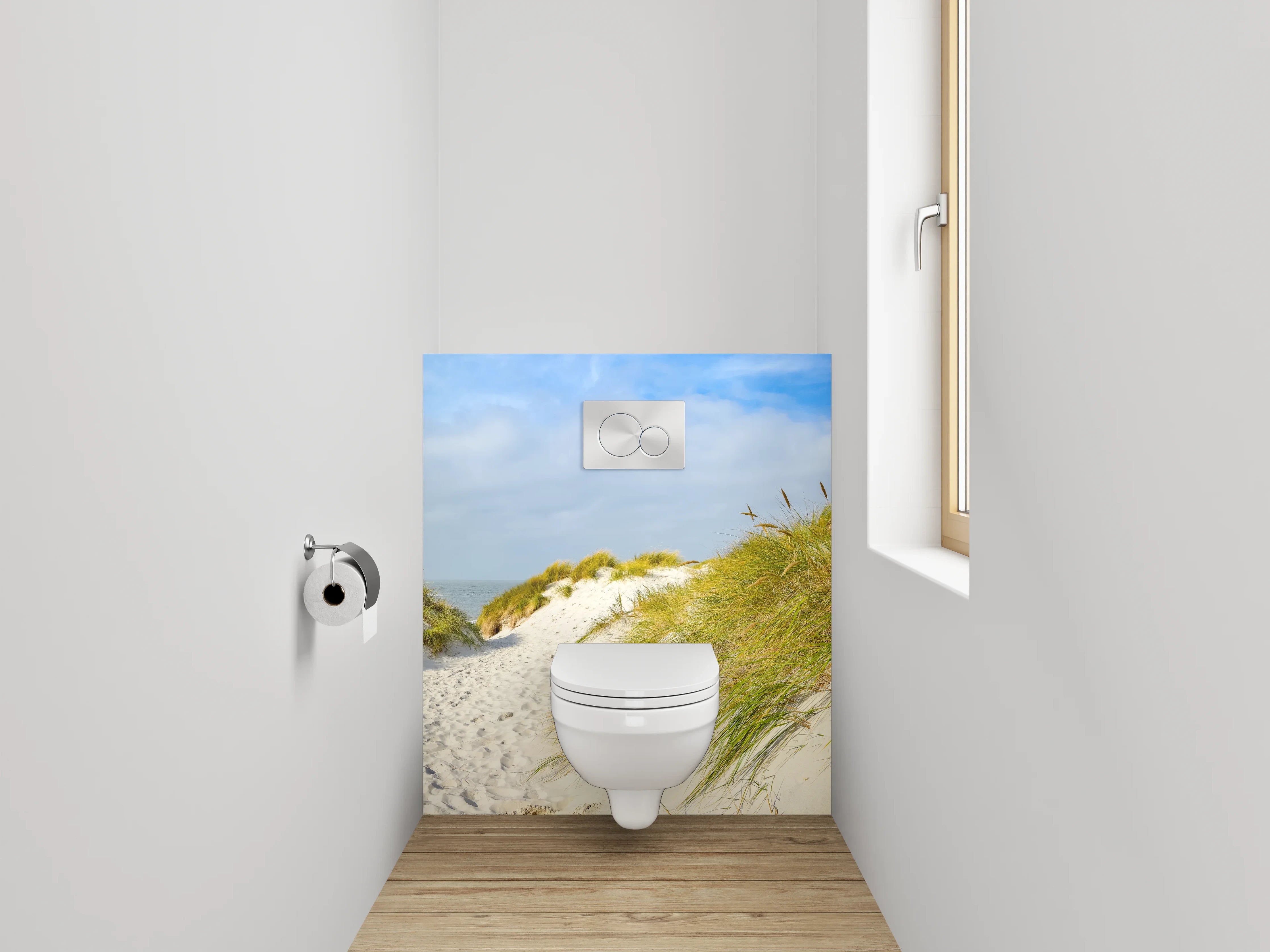 WC-Rückwand - Dünenlandschaft am Sandstrand Panorama