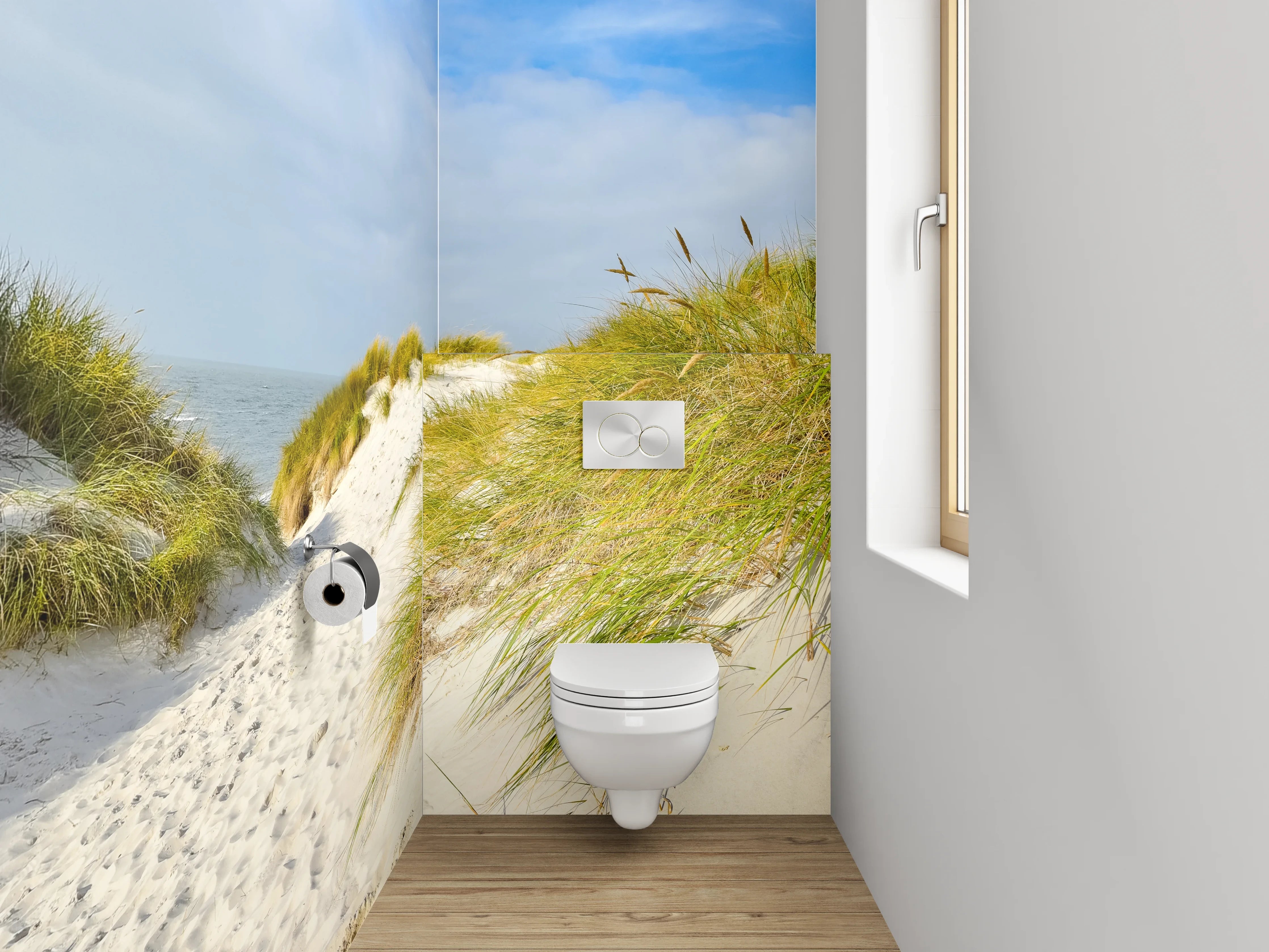WC-Rückwand - Dünenlandschaft am Sandstrand Panorama