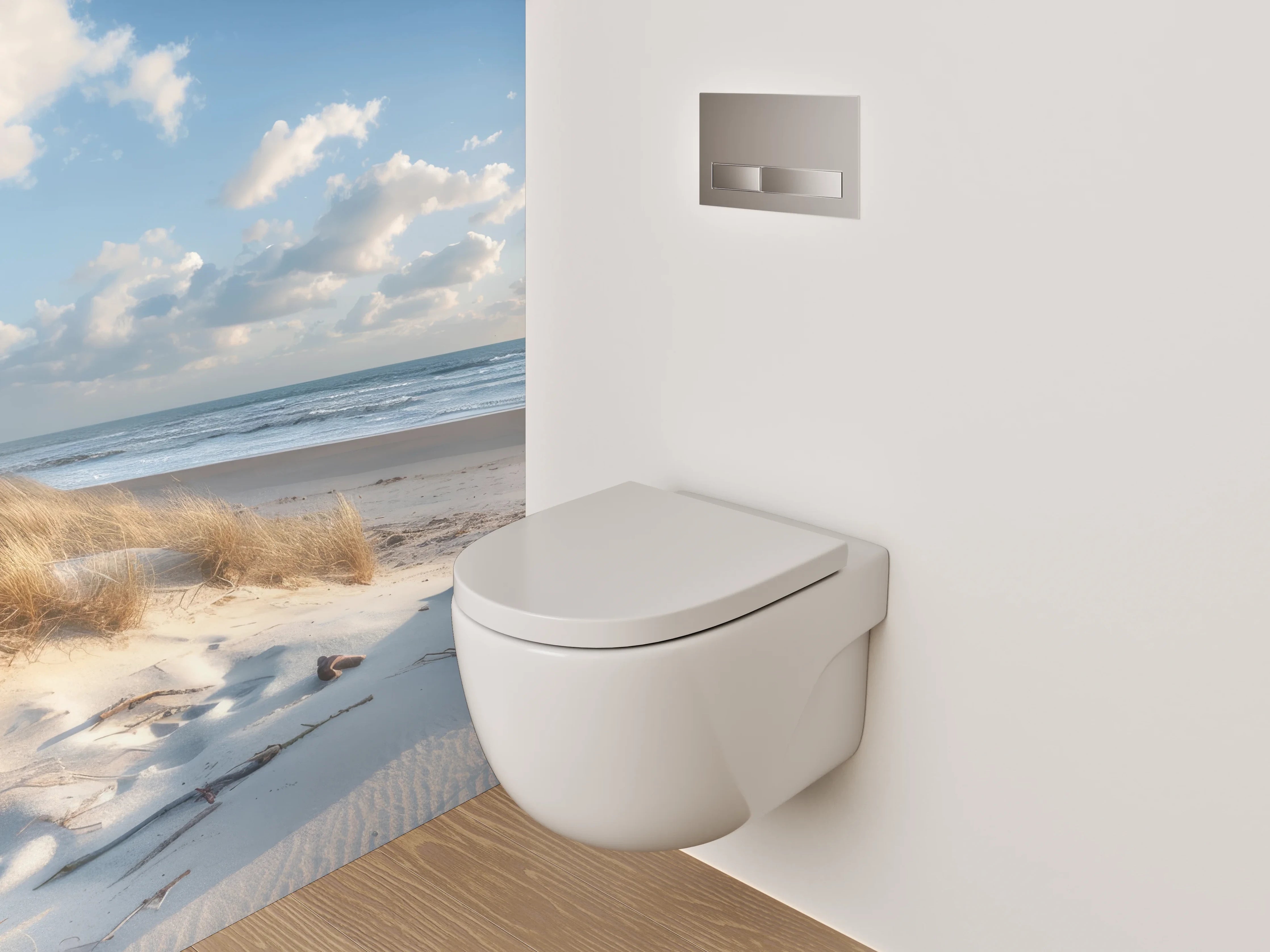 WC-Rückwand - Dünenstrand mit Meerblick