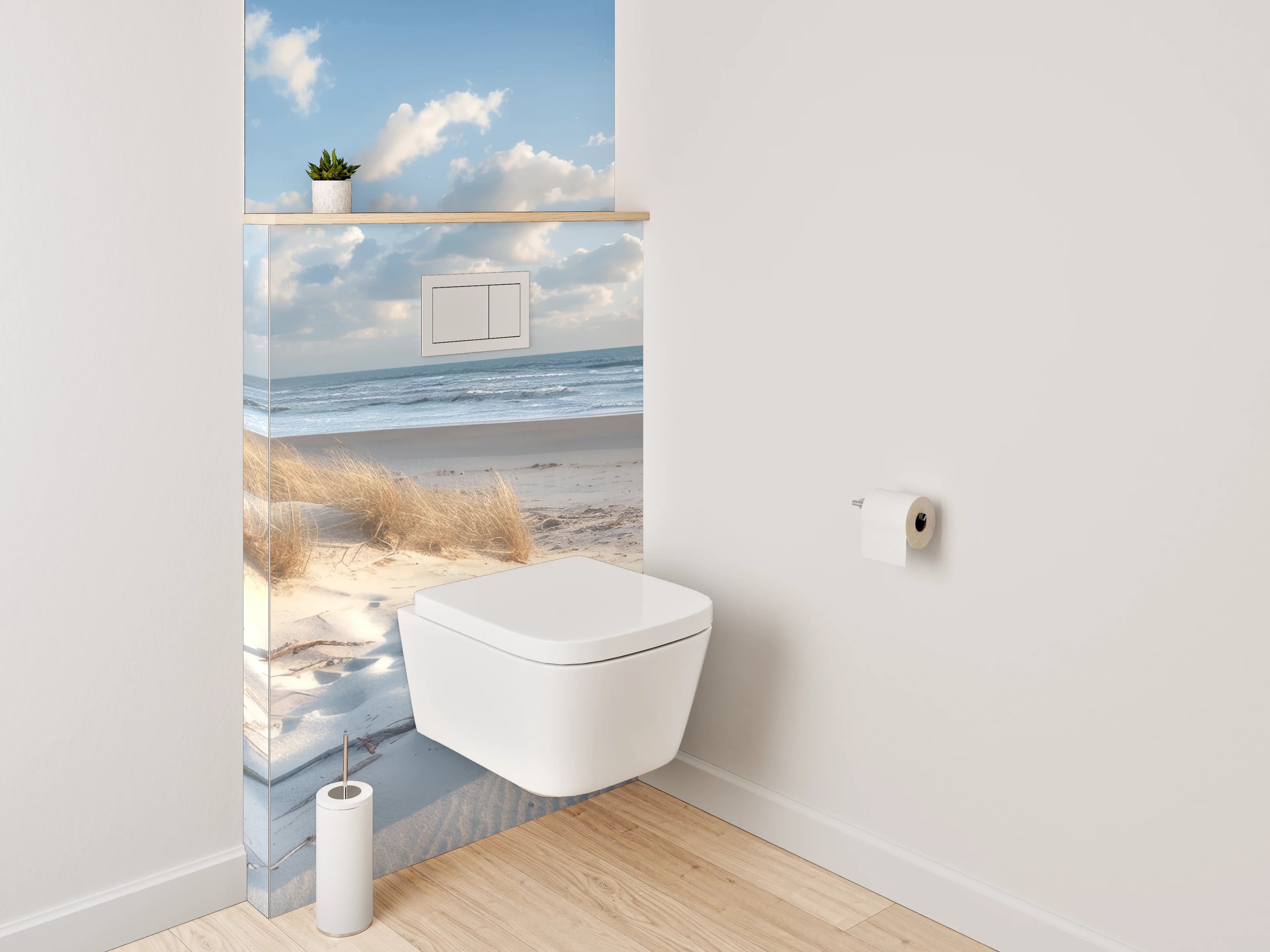 WC-Rückwand - Dünenstrand mit Meerblick