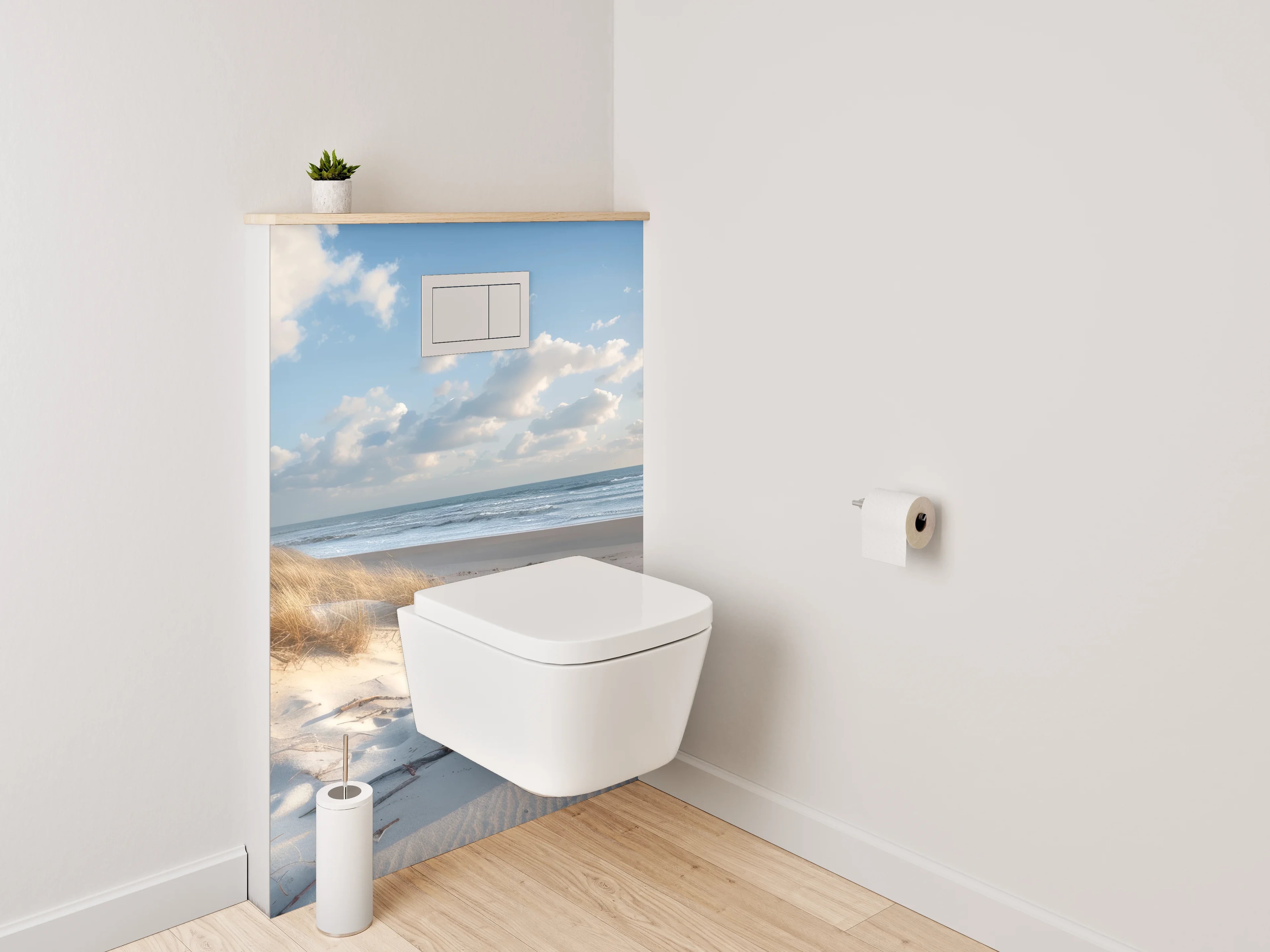 WC-Rückwand - Dünenstrand mit Meerblick