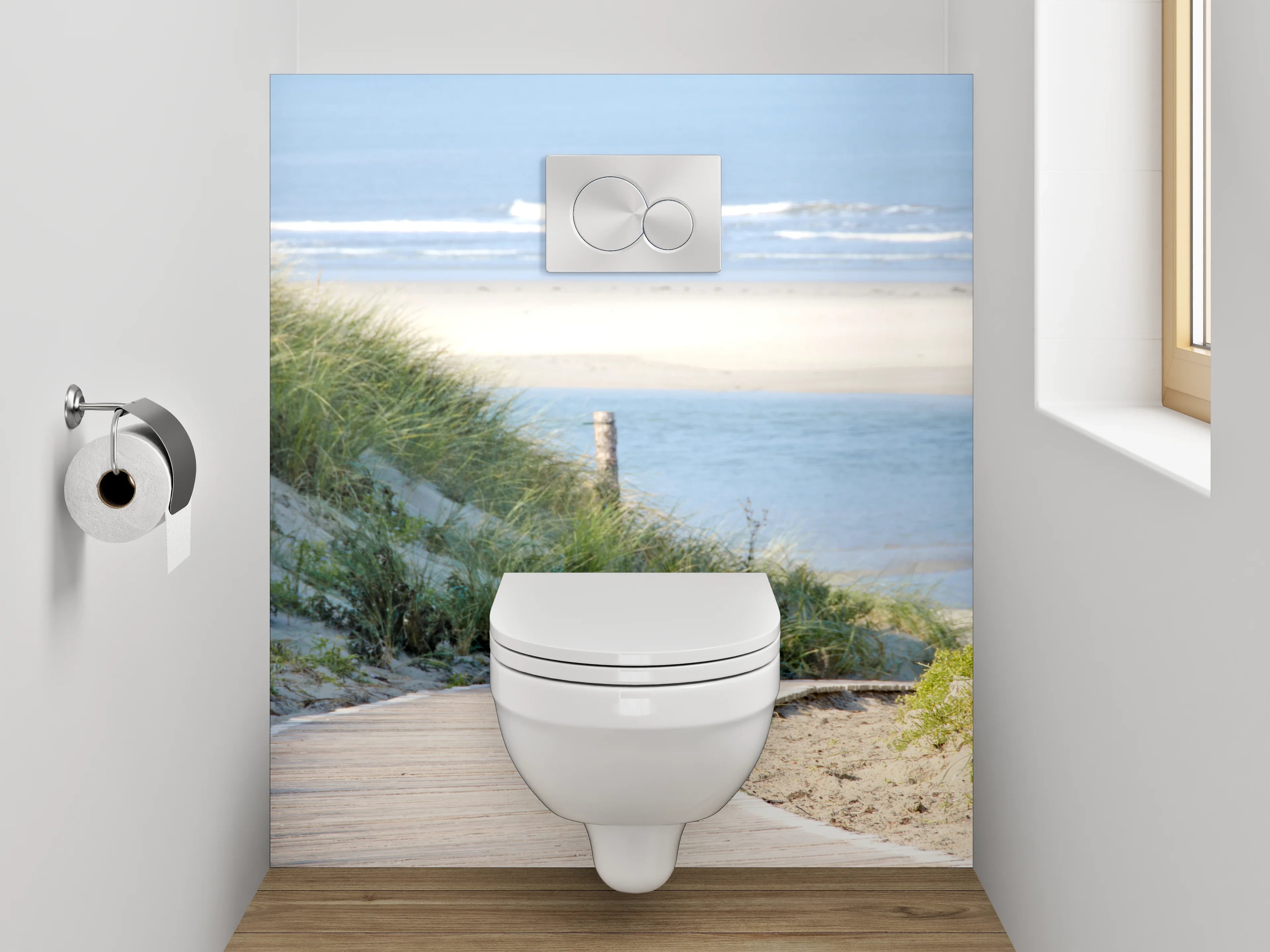 WC-Rückwand - Dünenweg am Strand – Nordseeidylle