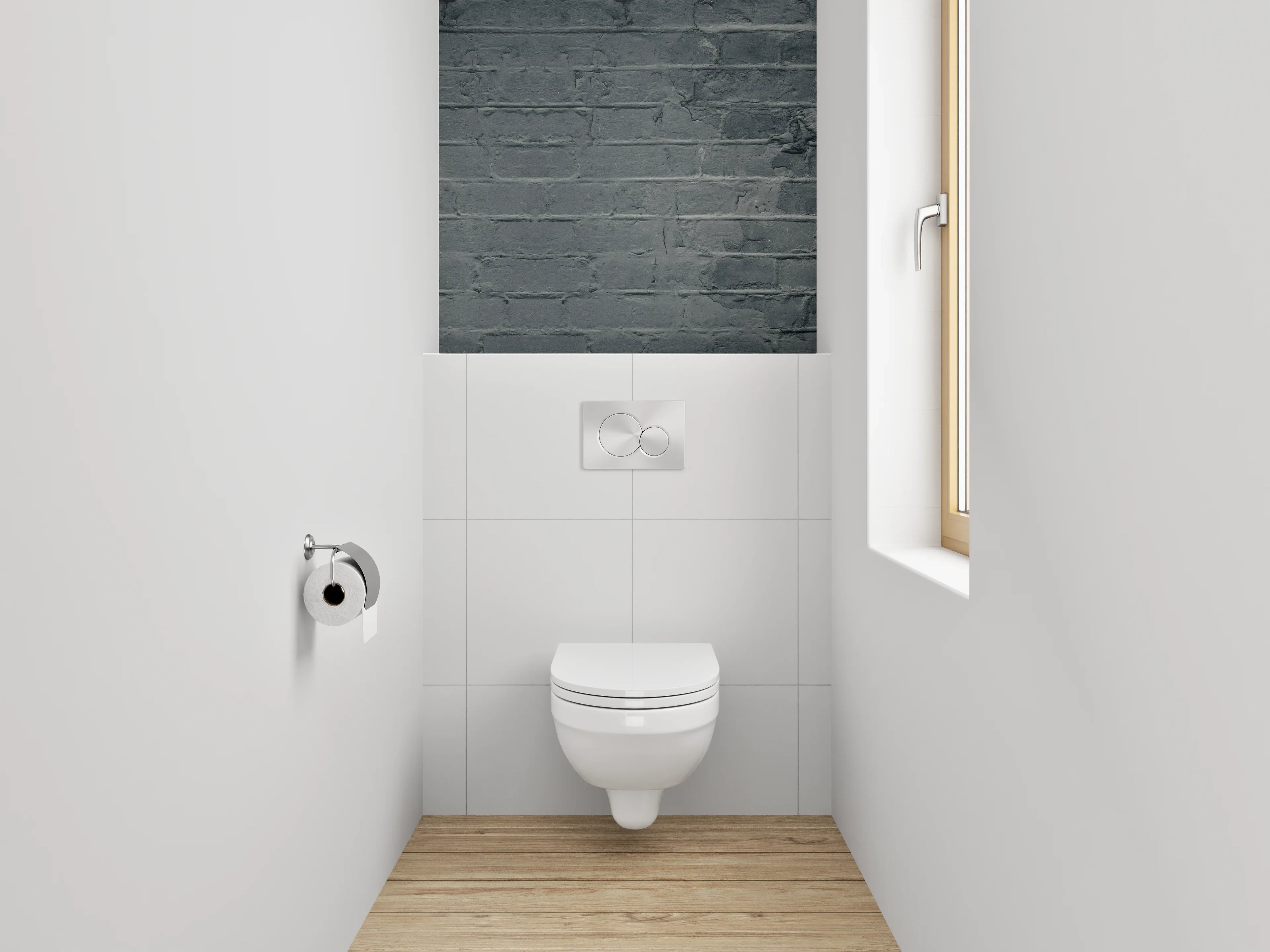 WC-Rückwand - Dunkle Backsteinmauer Industrial Design