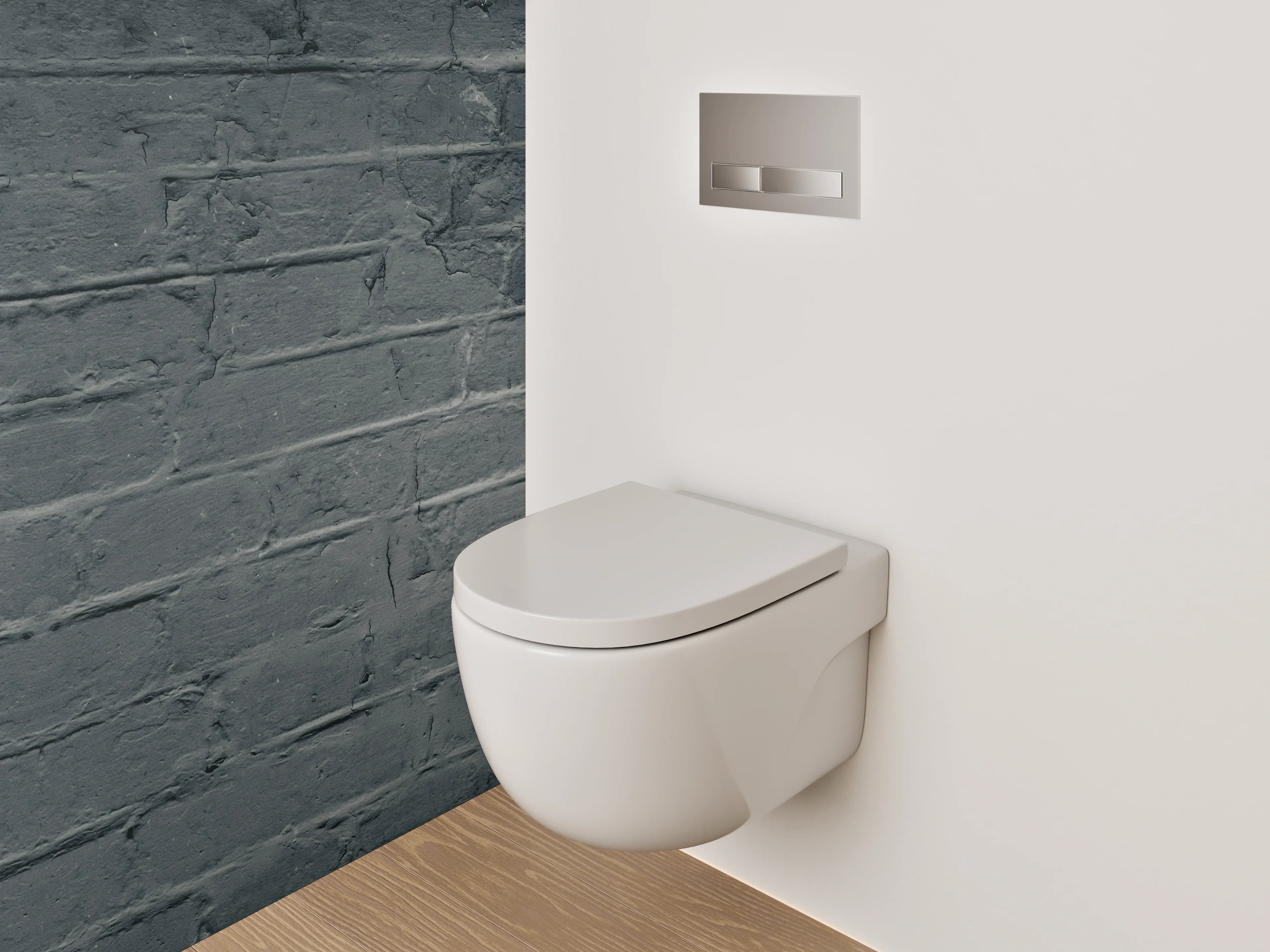 WC-Rückwand - Dunkle Backsteinmauer Industrial Design