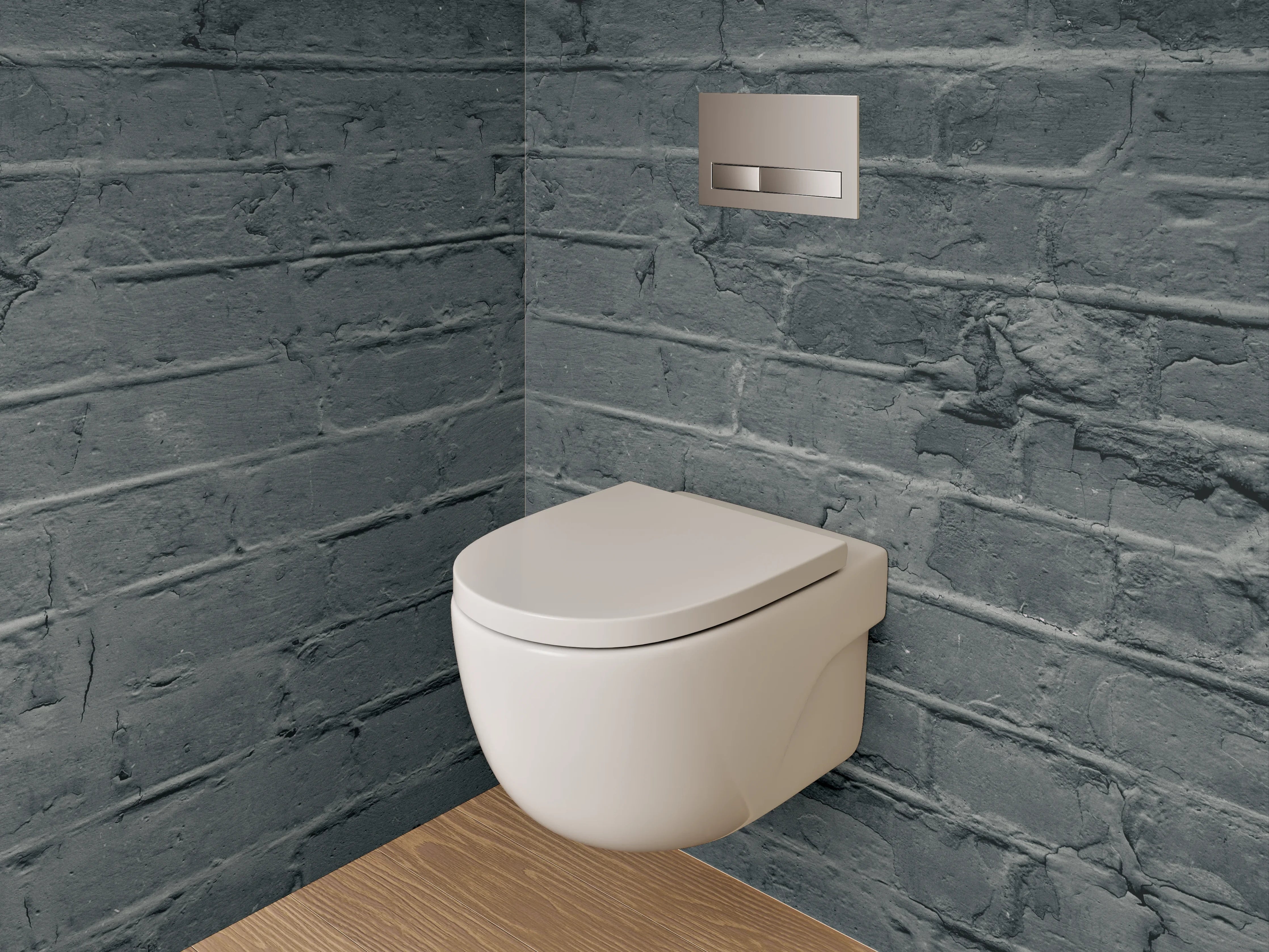 WC-Rückwand - Dunkle Backsteinmauer Industrial Design