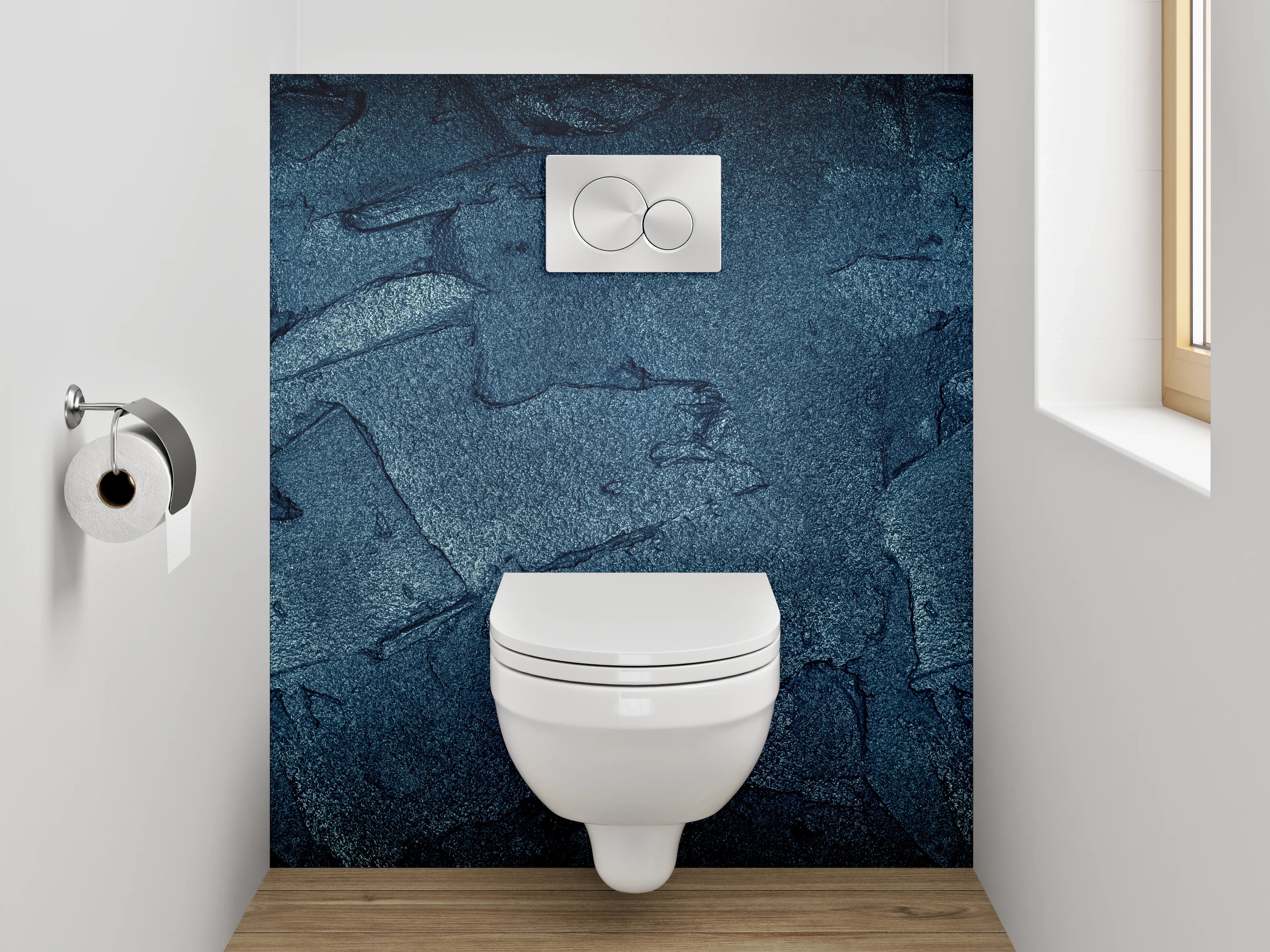 WC-Rückwand - Dunkle Betonoptik Struktur