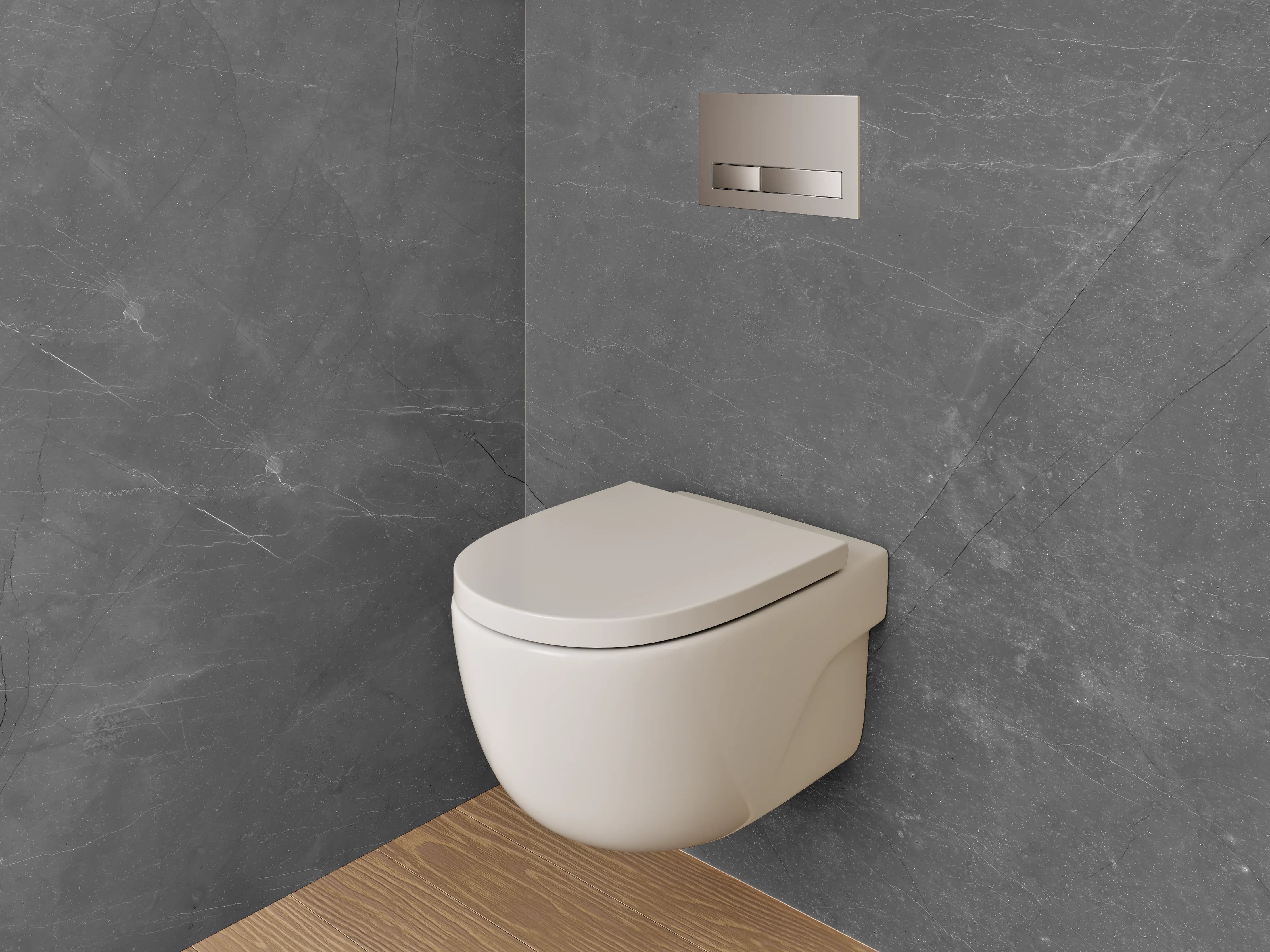 WC-Rückwand - Dunkle Betonoptik mit feiner Struktur