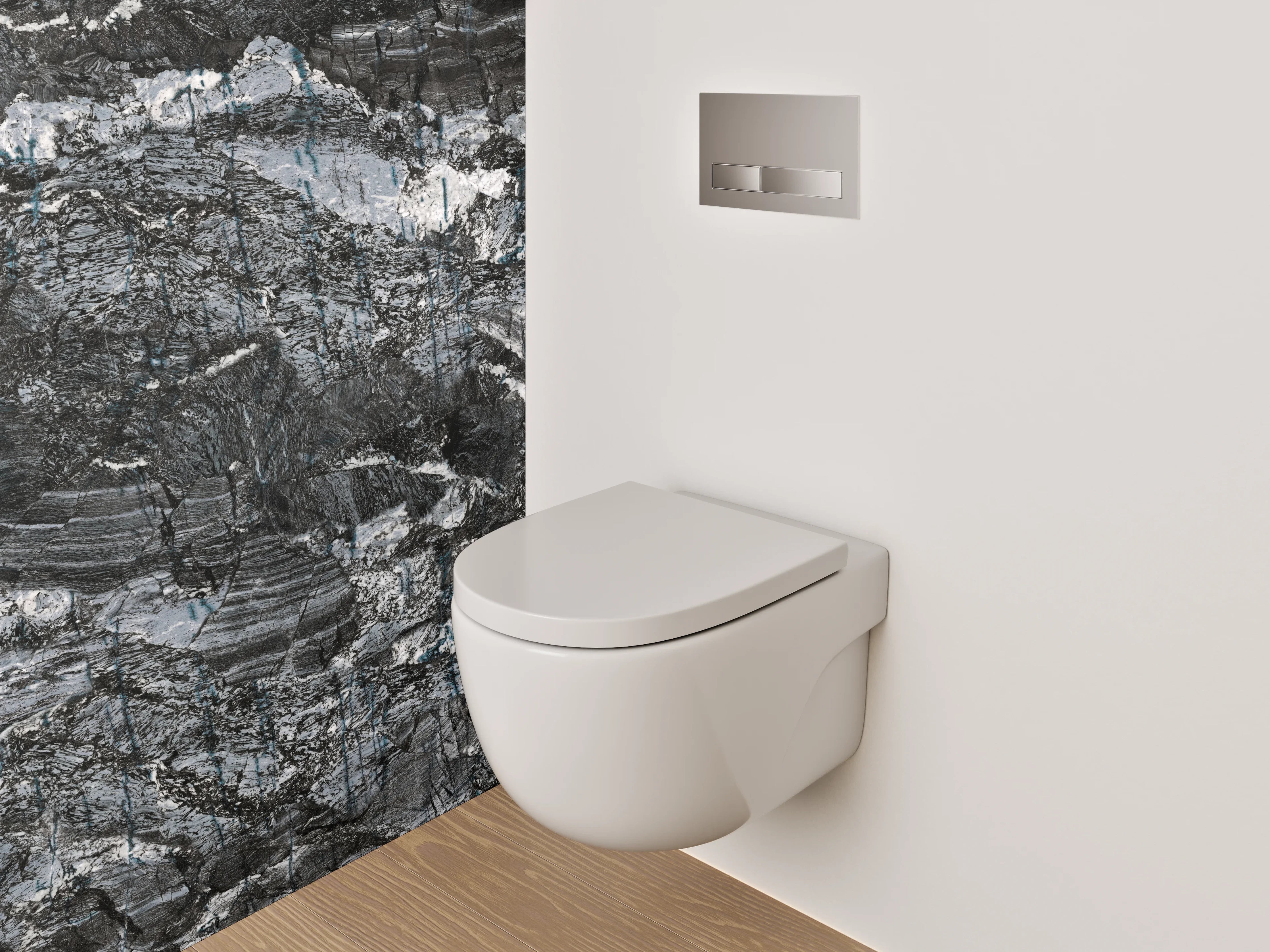 WC-Rückwand - Dunkle Marmor-Textur mit feinen Strukturen