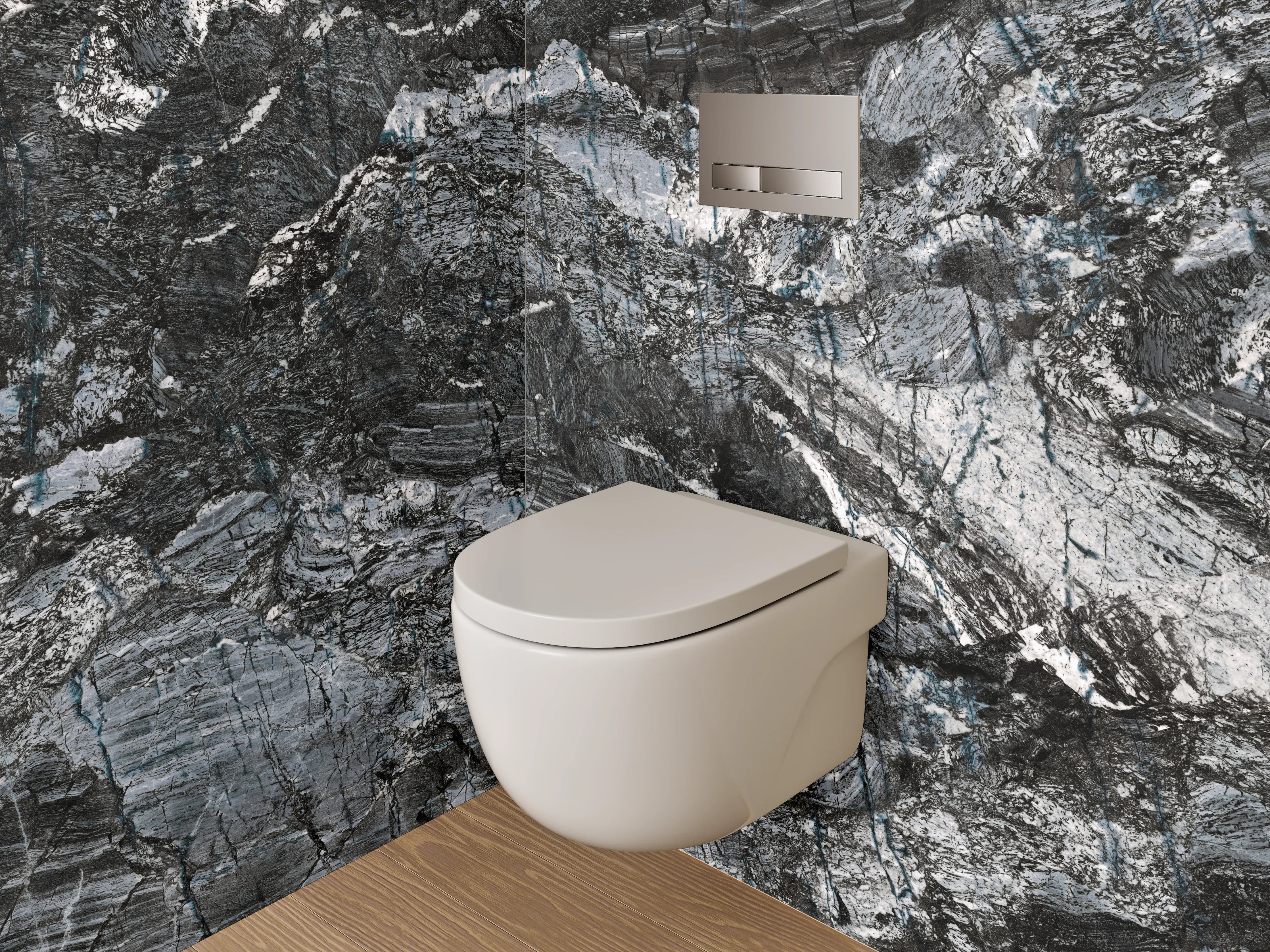 WC-Rückwand - Dunkle Marmor-Textur mit feinen Strukturen