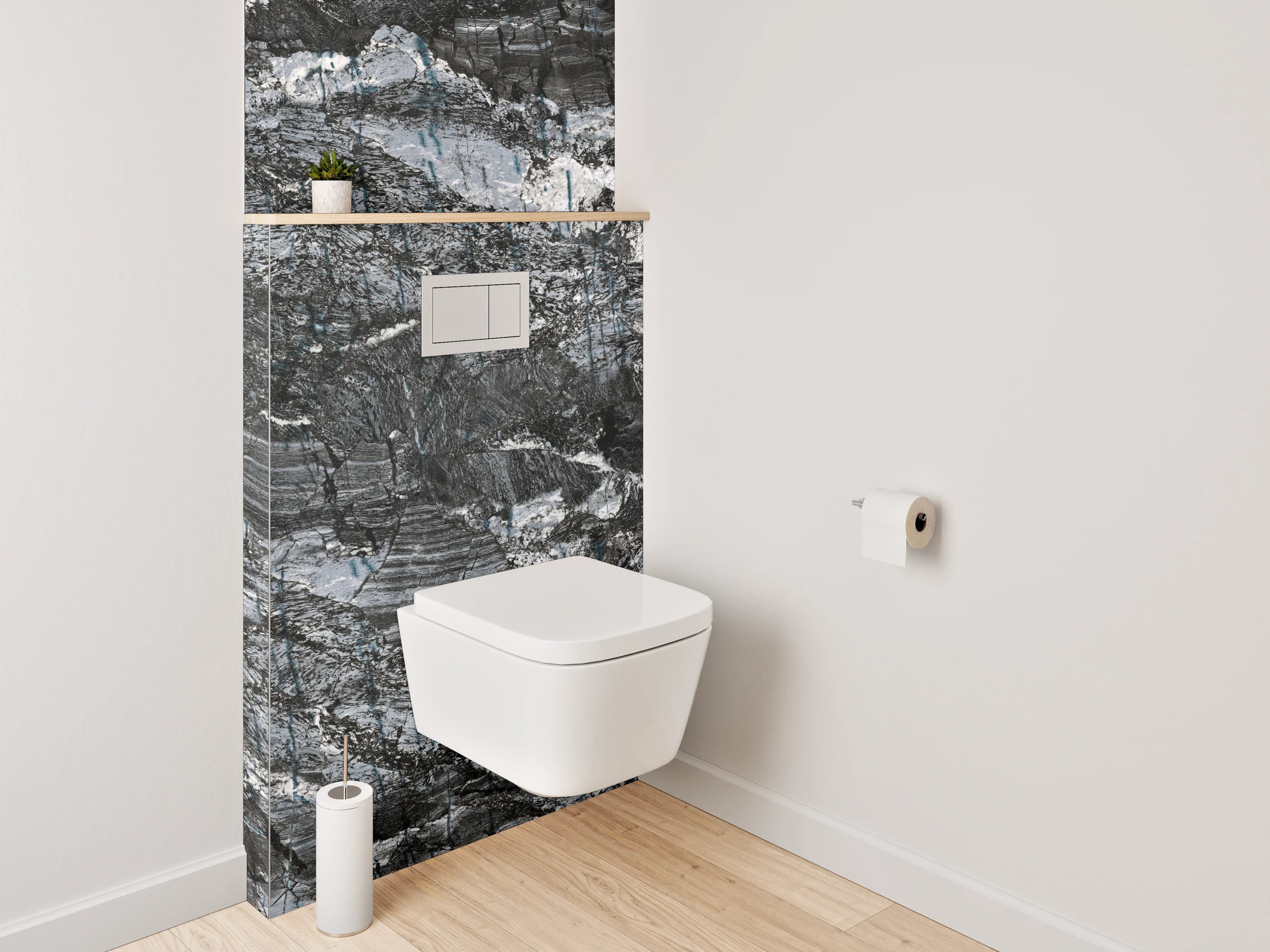 WC-Rückwand - Dunkle Marmor-Textur mit feinen Strukturen