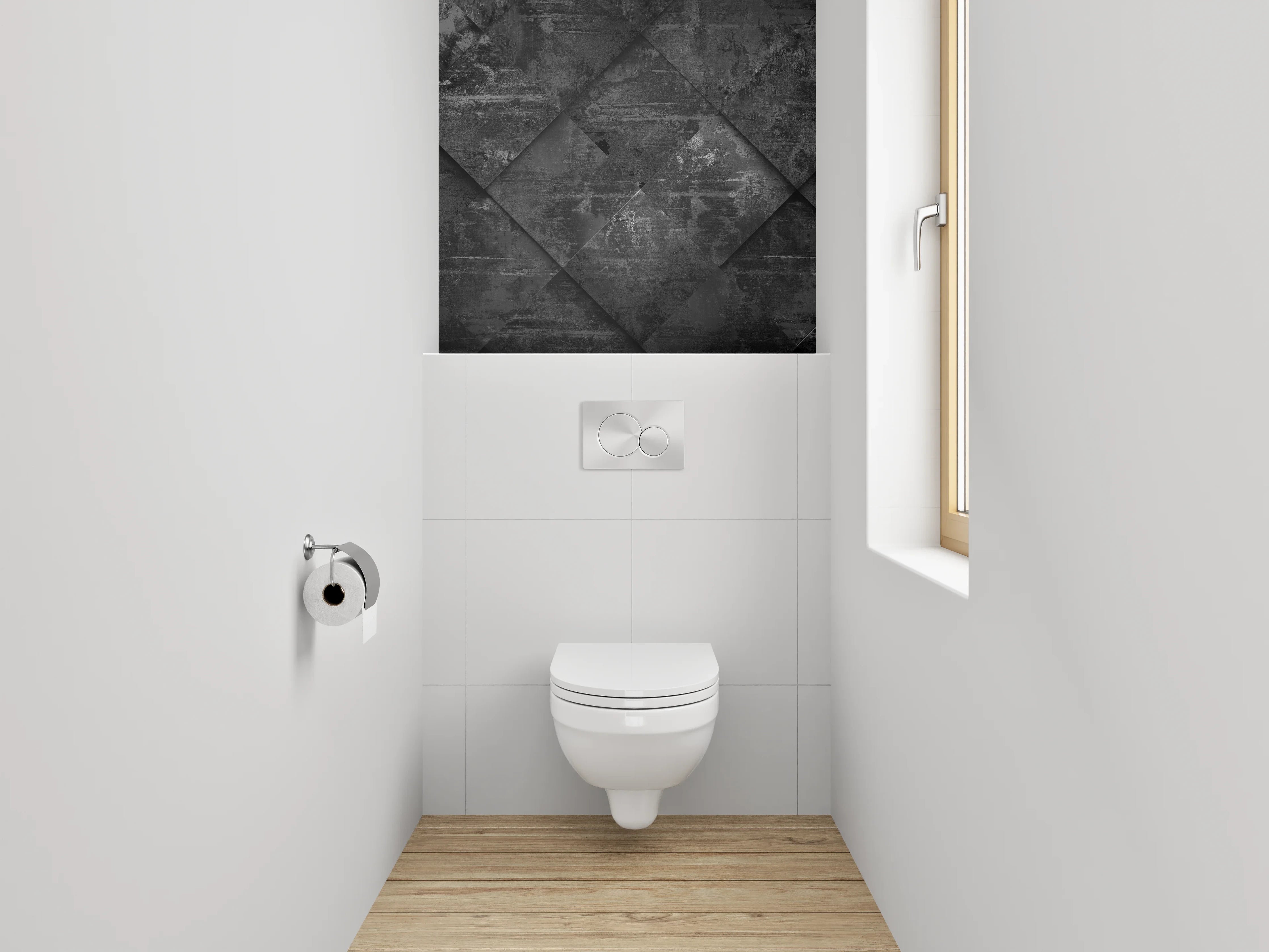 WC-Rückwand - Dunkle Metall-Optik Wandverkleidung