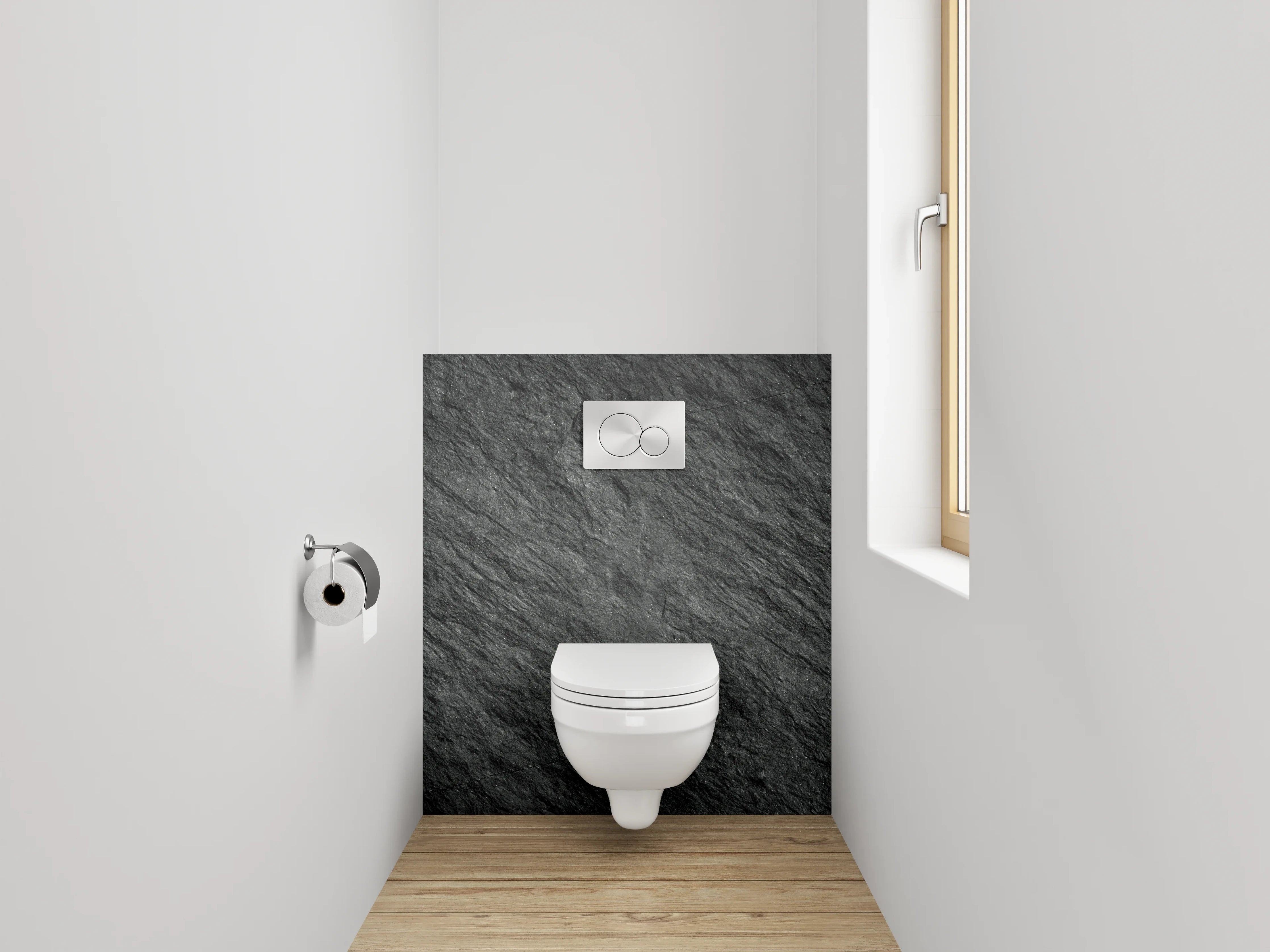 WC-Rückwand - Dunkle Natursteintextur