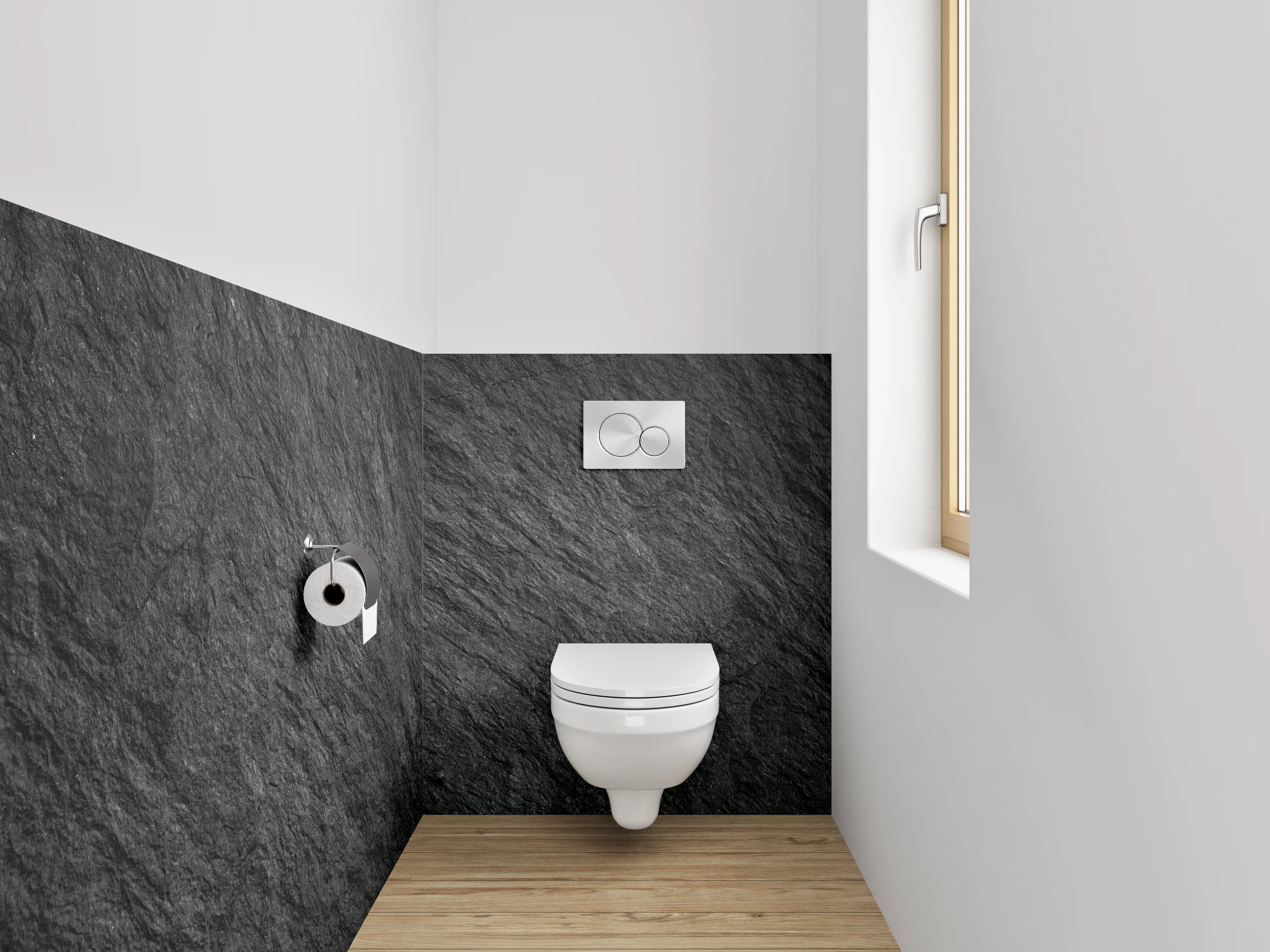 WC-Rückwand - Dunkle Natursteintextur