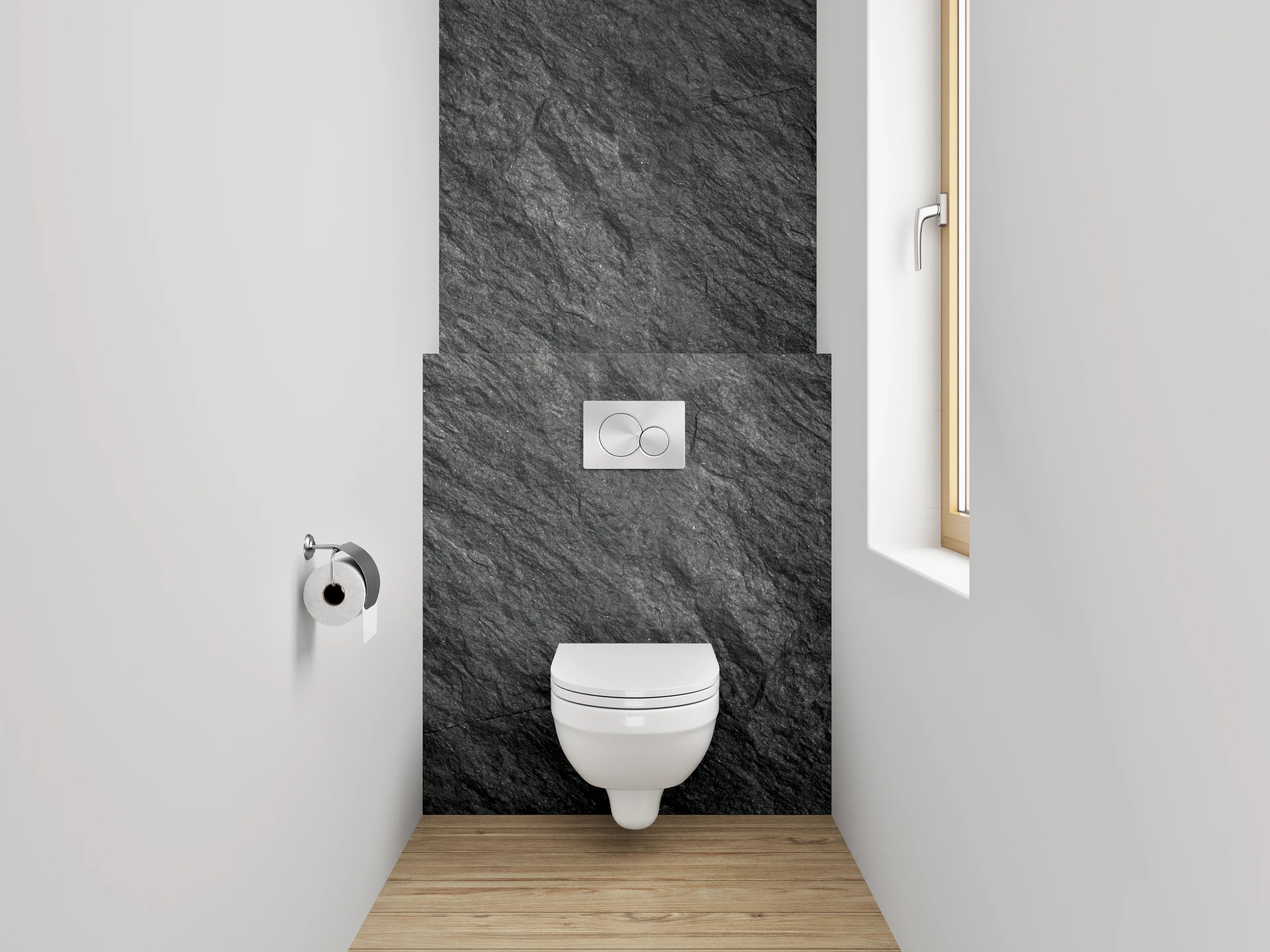 WC-Rückwand - Dunkle Natursteintextur