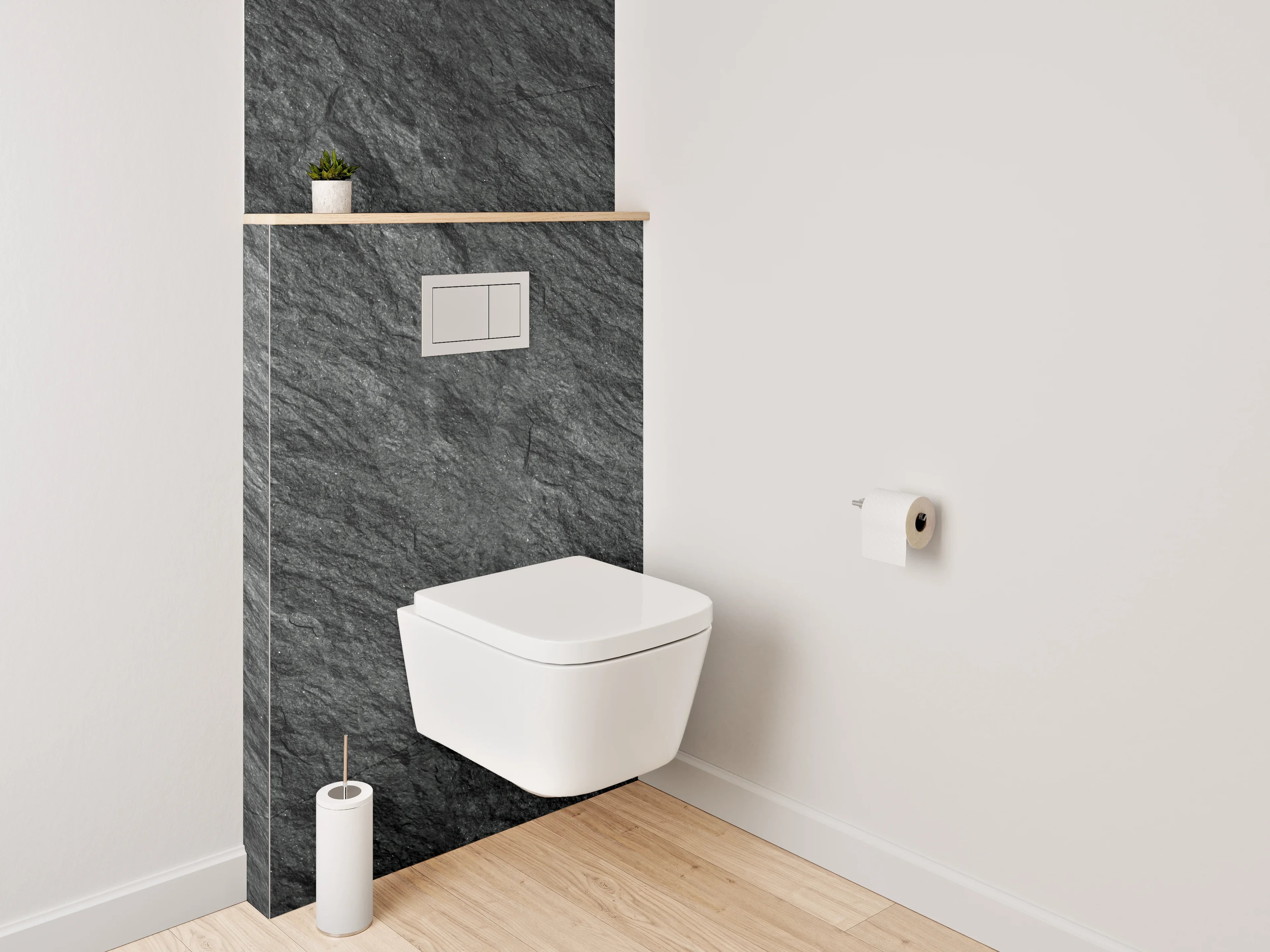 WC-Rückwand - Dunkle Natursteintextur