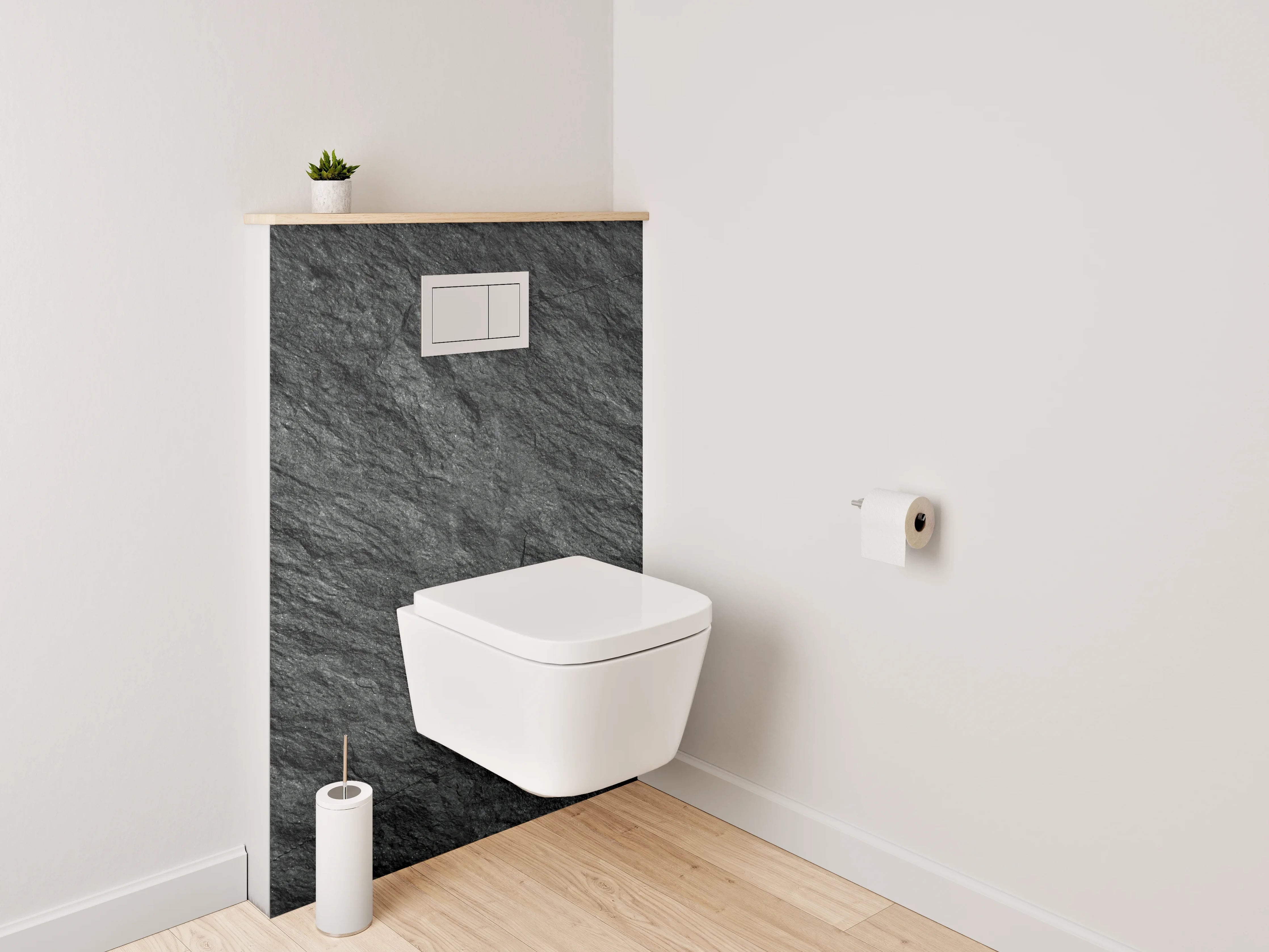 WC-Rückwand - Dunkle Natursteintextur