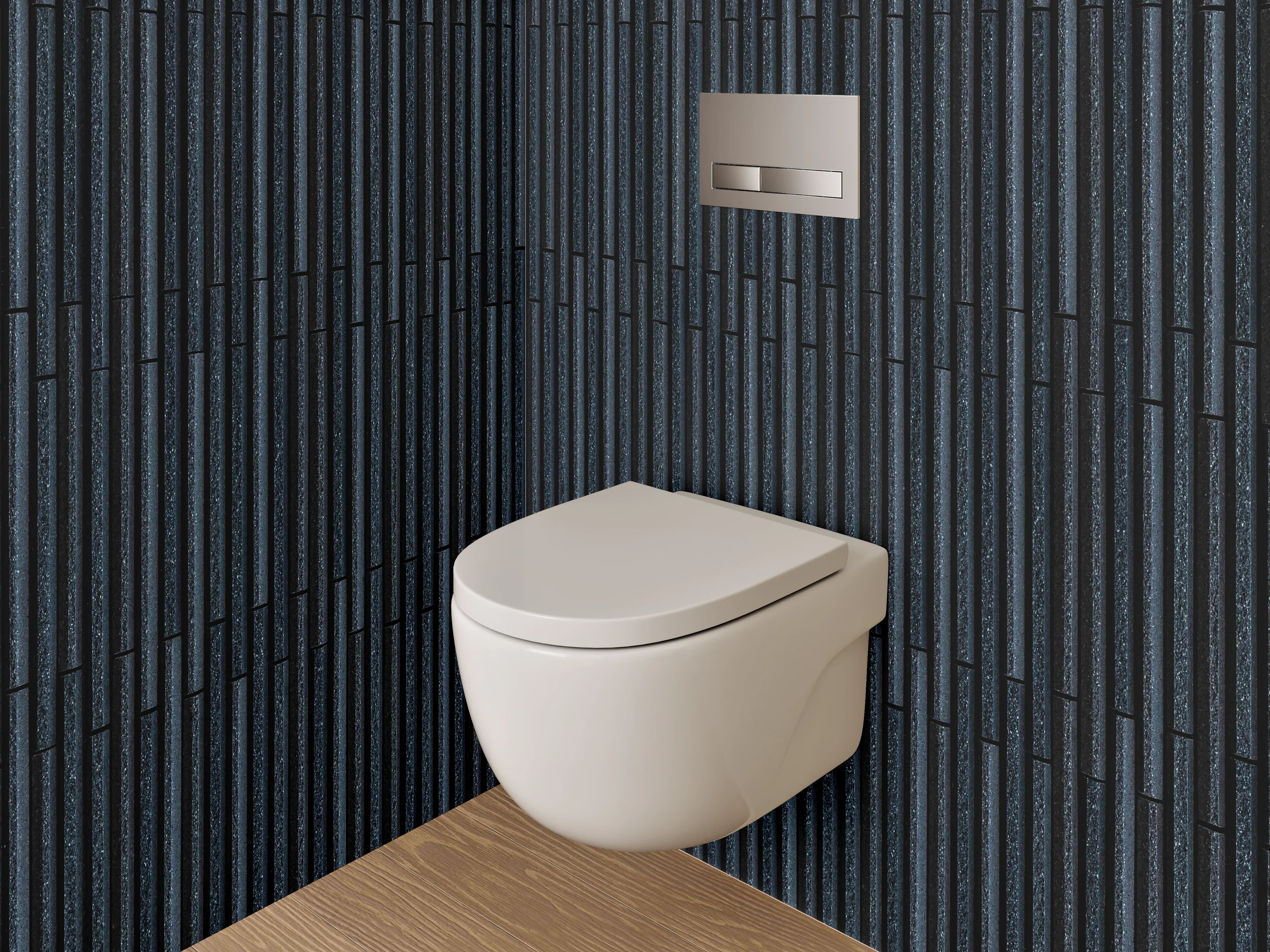 WC-Rückwand - Dunkle Rillenstruktur Modern