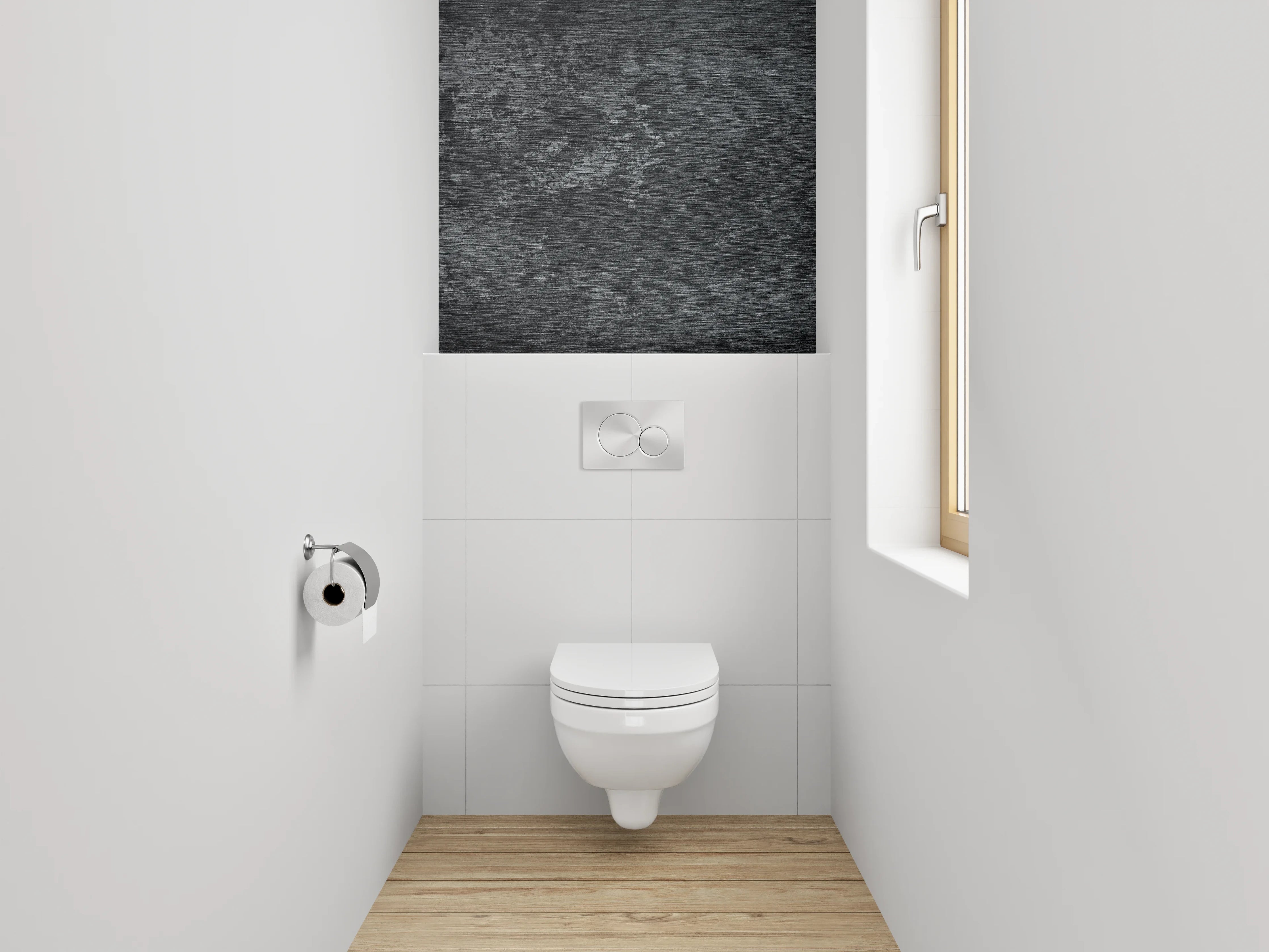 WC-Rückwand - Dunkle Schieferoptik für modernes Ambiente