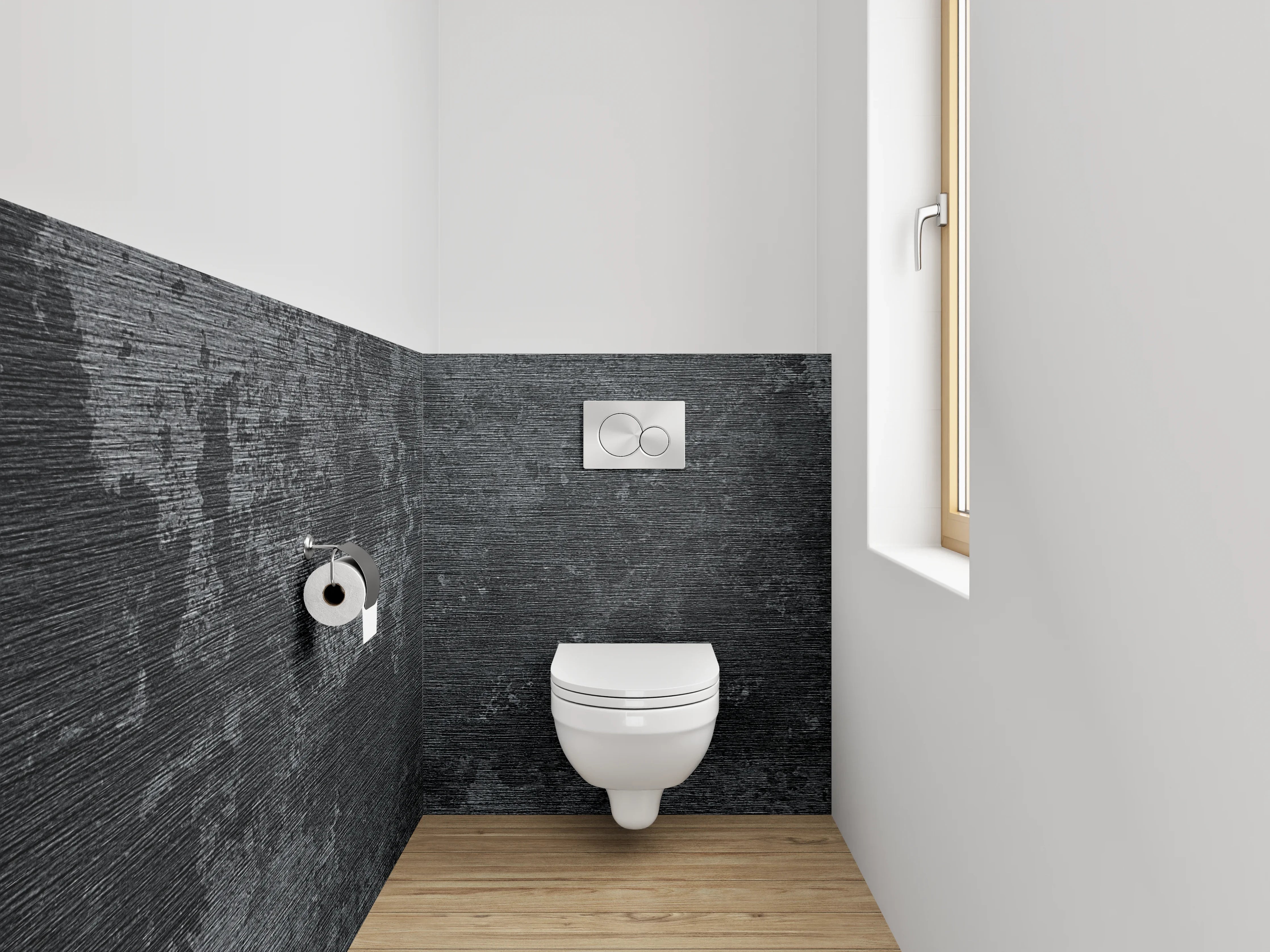WC-Rückwand - Dunkle Schieferoptik für modernes Ambiente