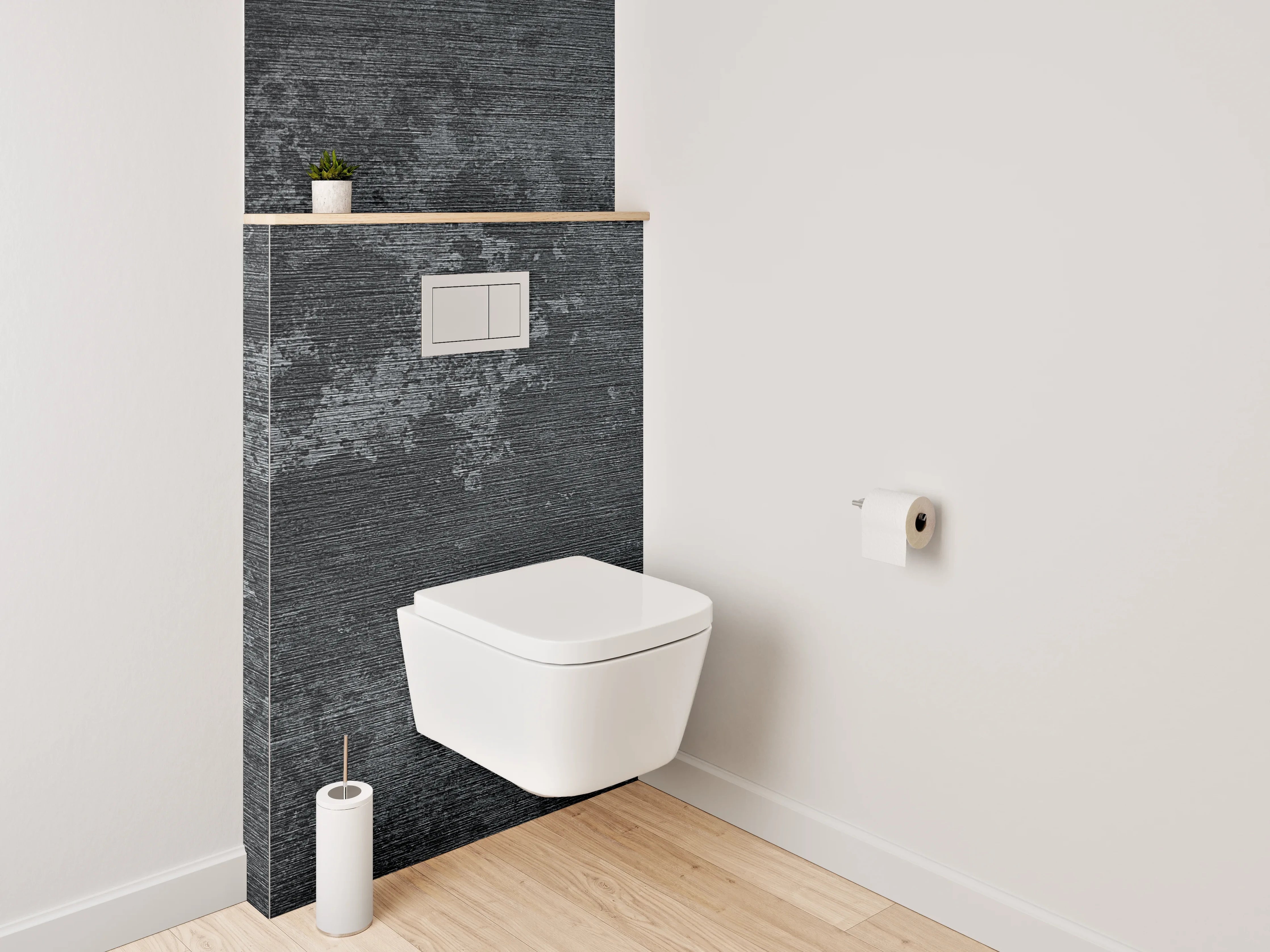 WC-Rückwand - Dunkle Schieferoptik für modernes Ambiente