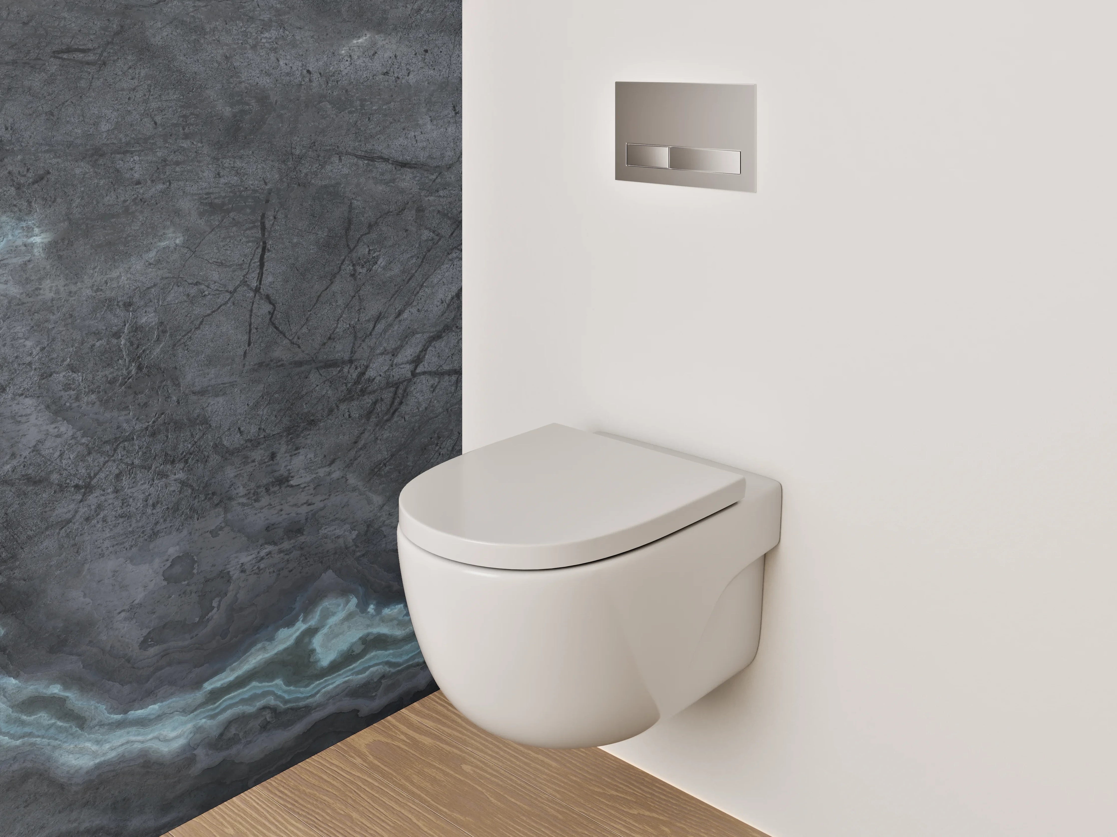 WC-Rückwand - Dunkle schieferartige Marmoroptik Steinstruktur