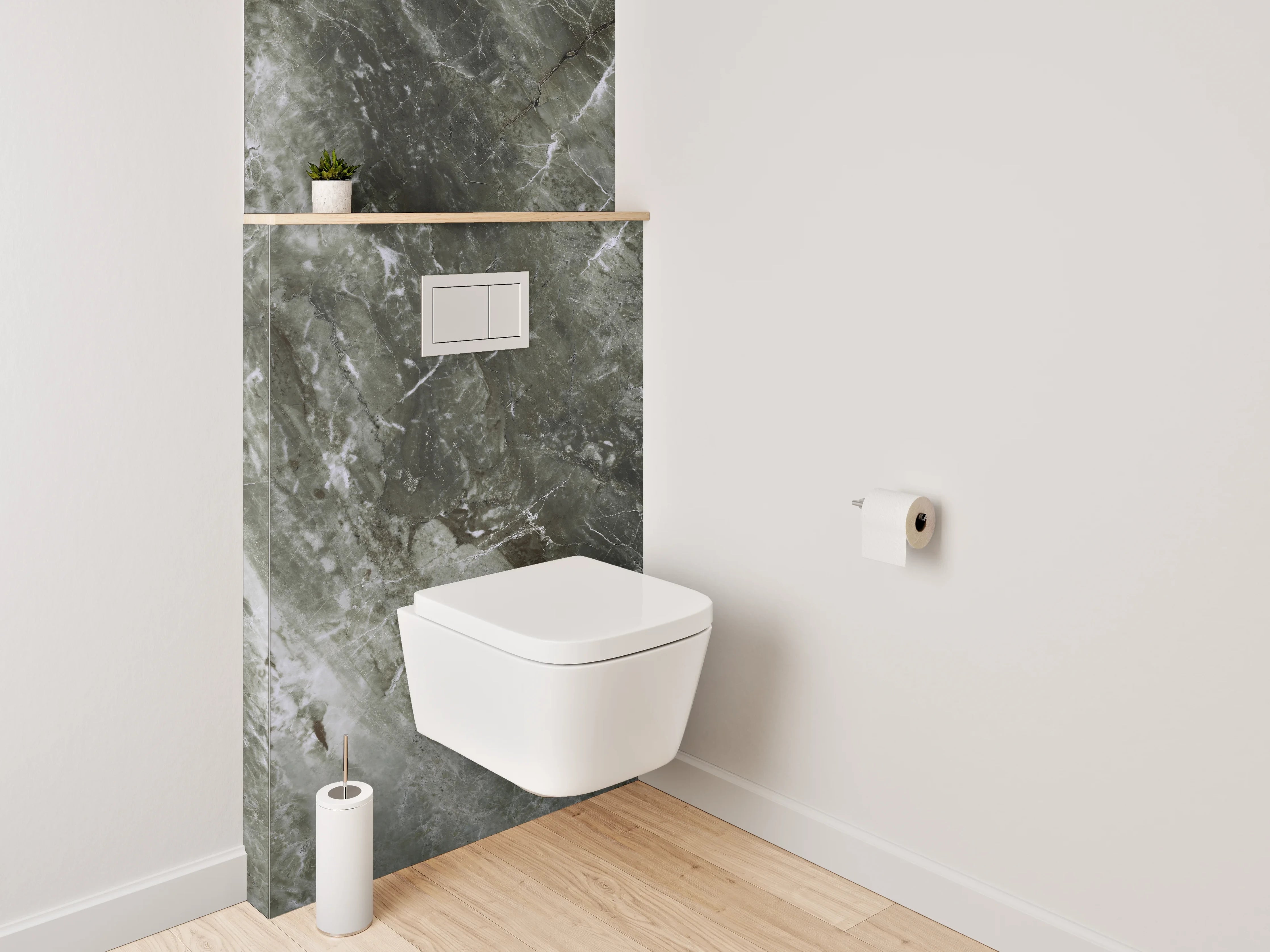 WC-Rückwand - Dunkler Marmor-Look Fliese