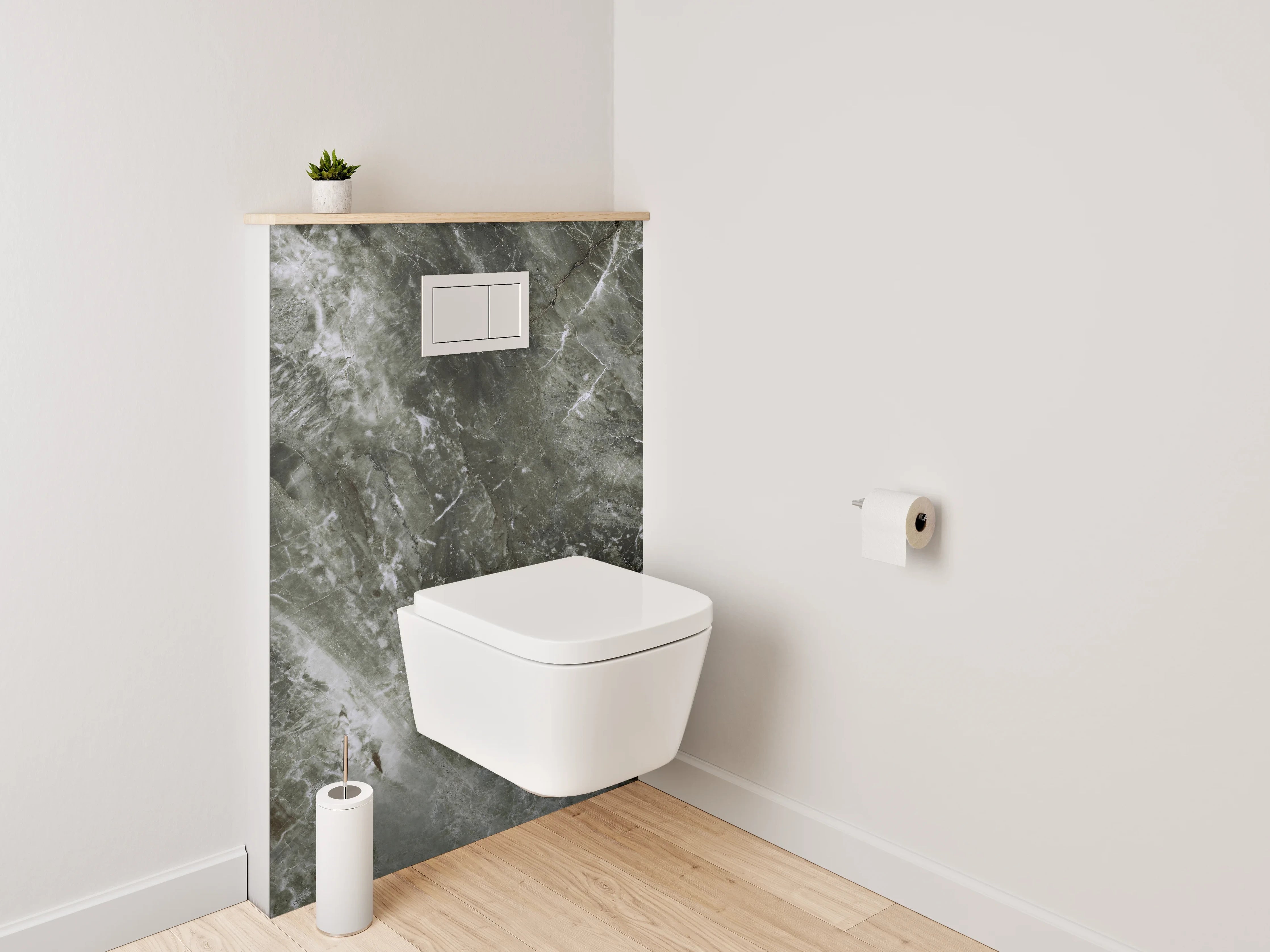 WC-Rückwand - Dunkler Marmor-Look Fliese
