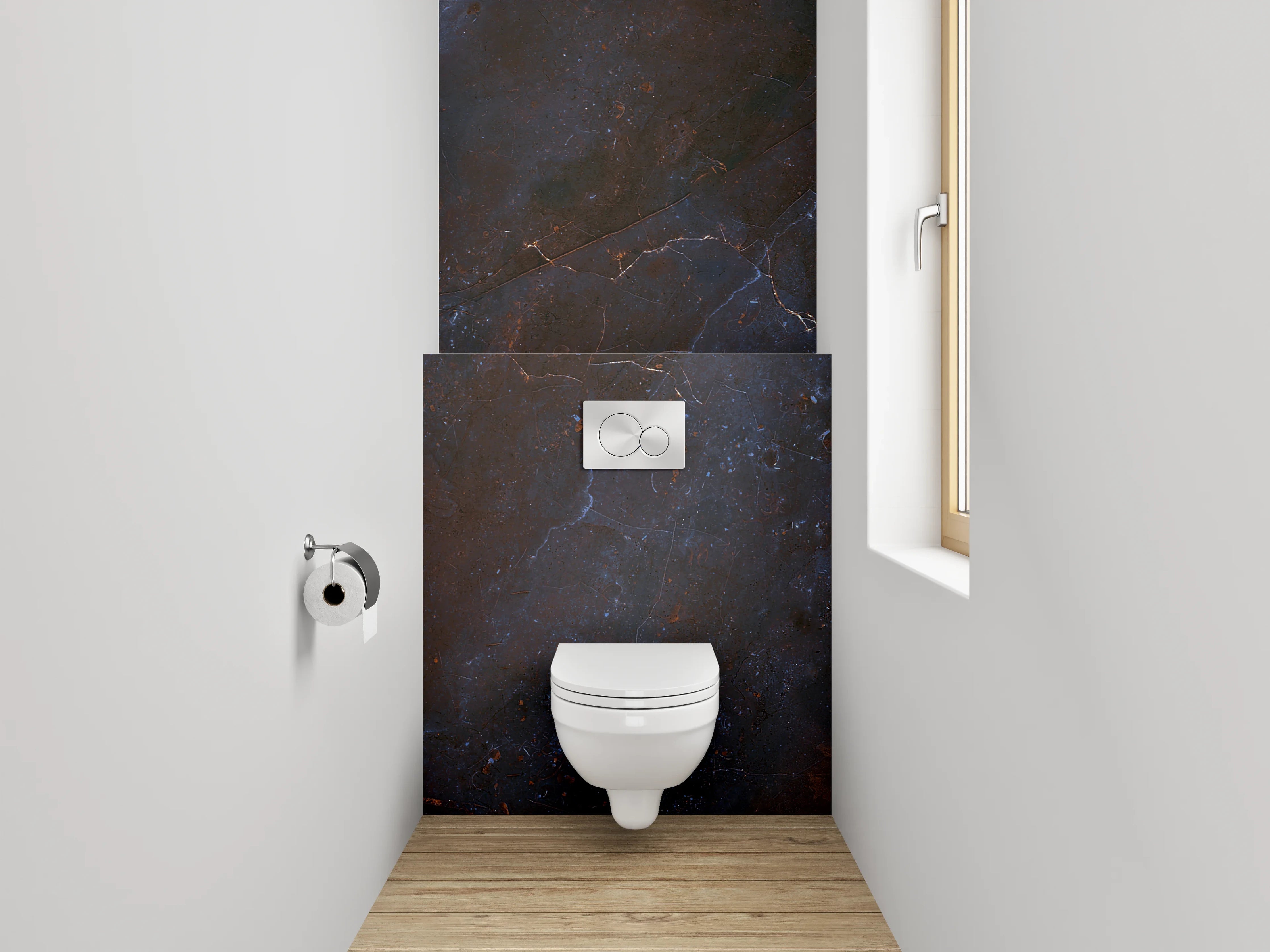 WC-Rückwand - Dunkler Schiefer-Look Badezimmer-Design