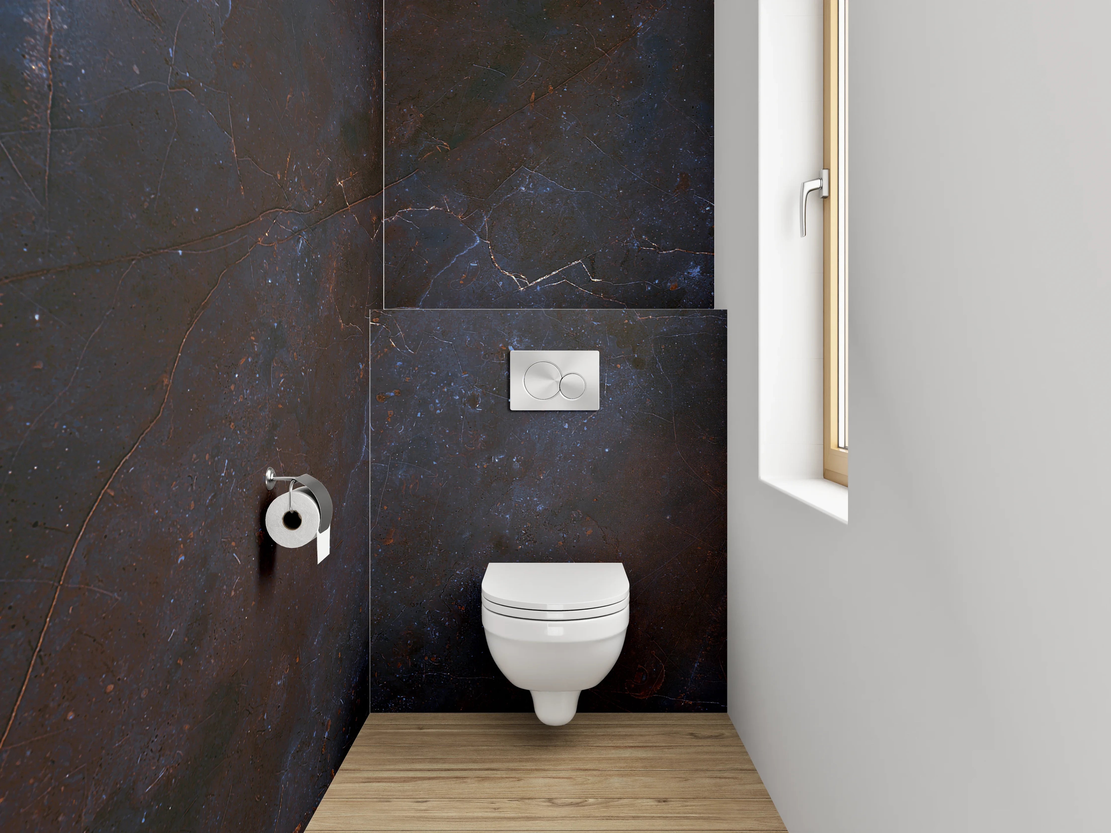 WC-Rückwand - Dunkler Schiefer-Look Badezimmer-Design