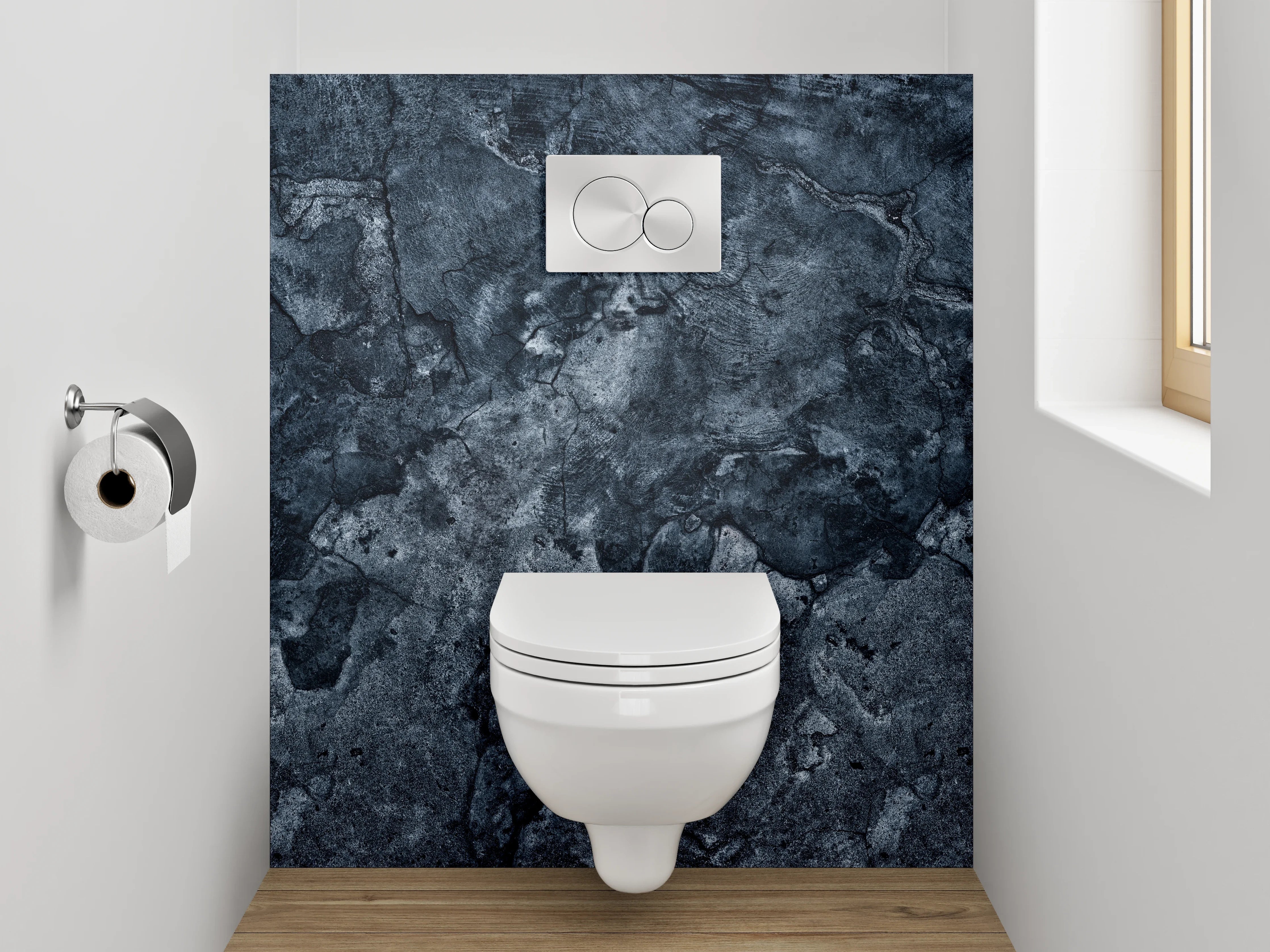 WC-Rückwand - Dunkler Schiefer-Look Strukturwand