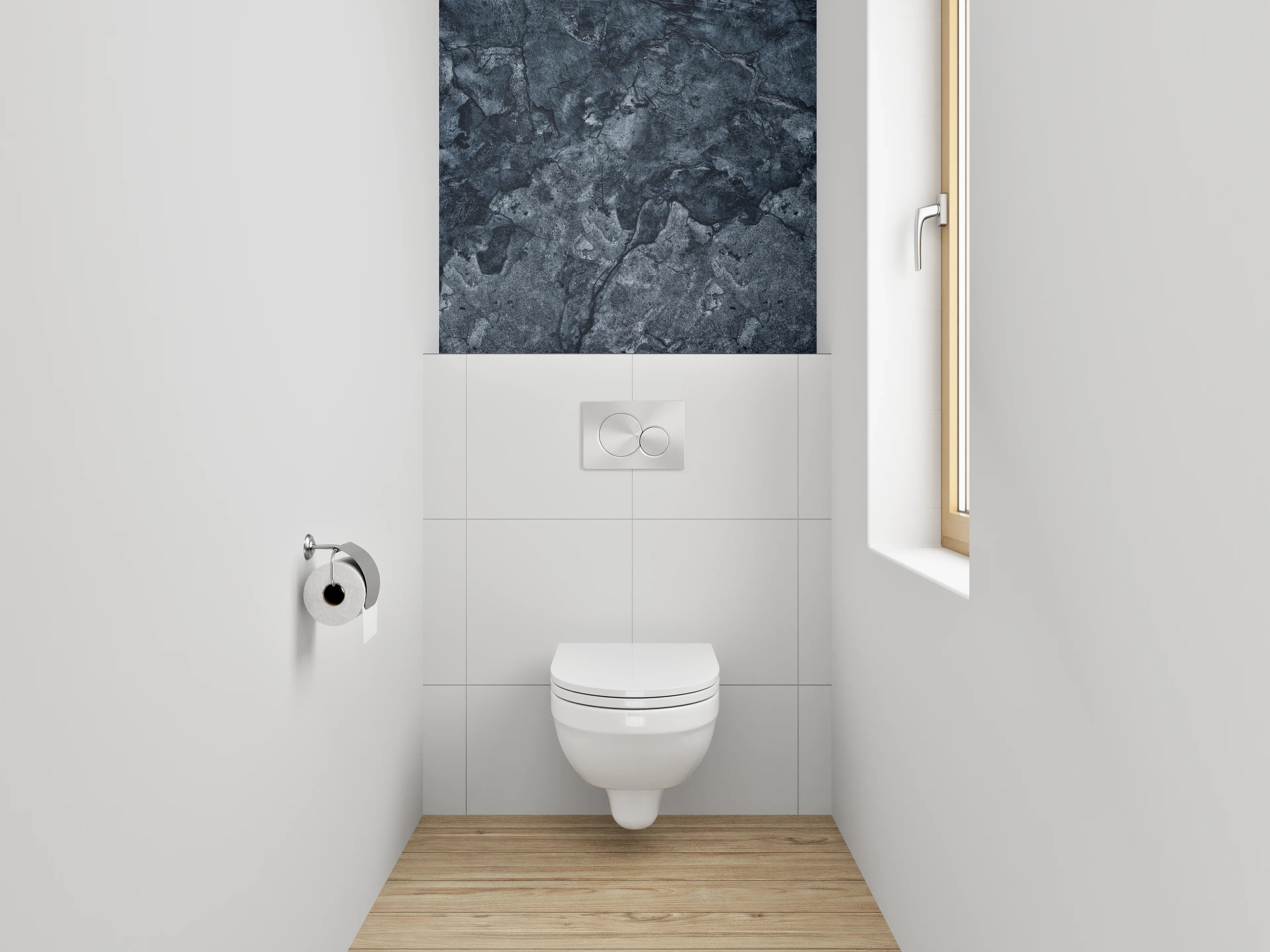 WC-Rückwand - Dunkler Schiefer-Look Strukturwand