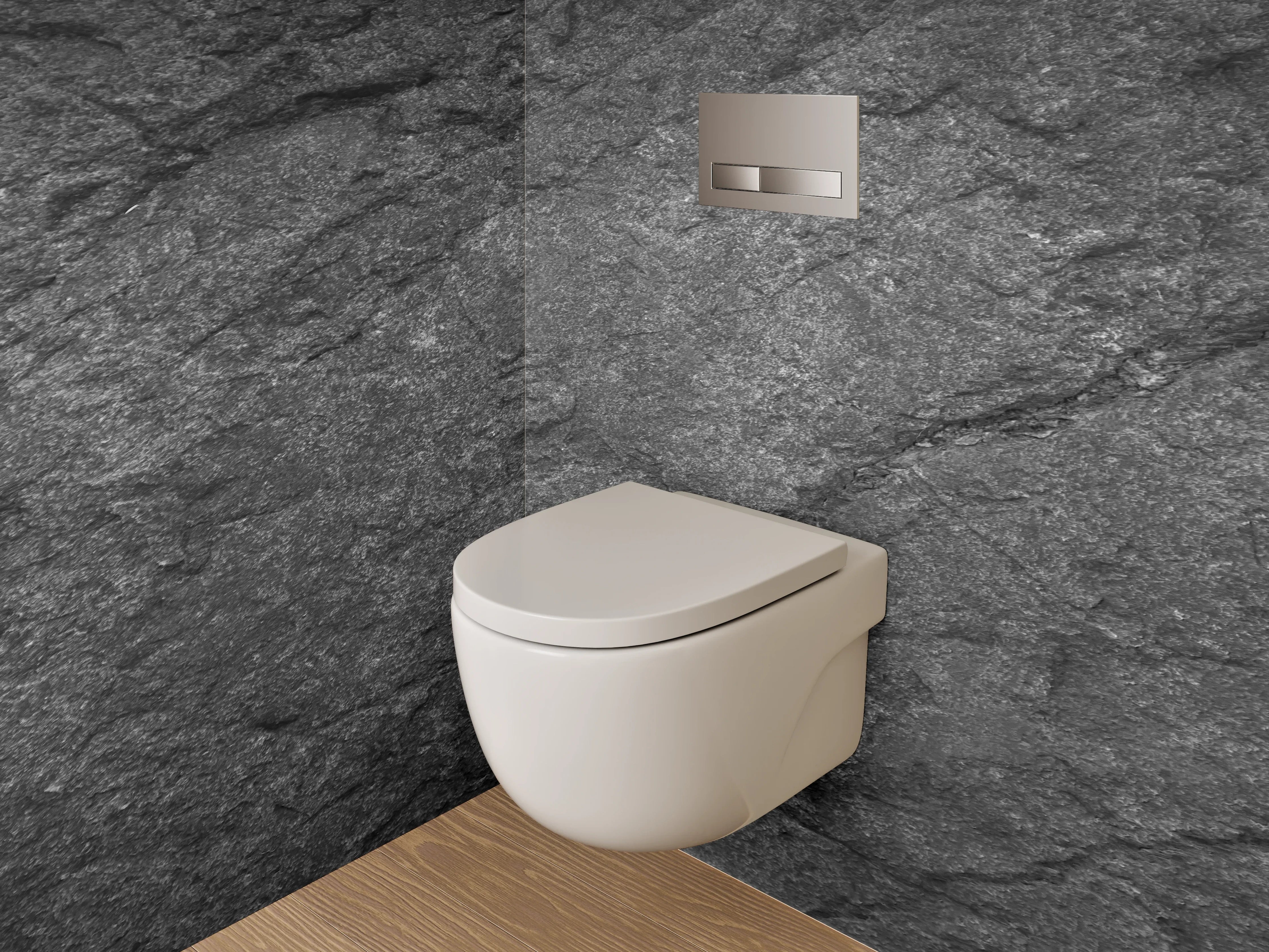 WC-Rückwand - Dunkler Schiefer Struktur – Elegant und zeitlos