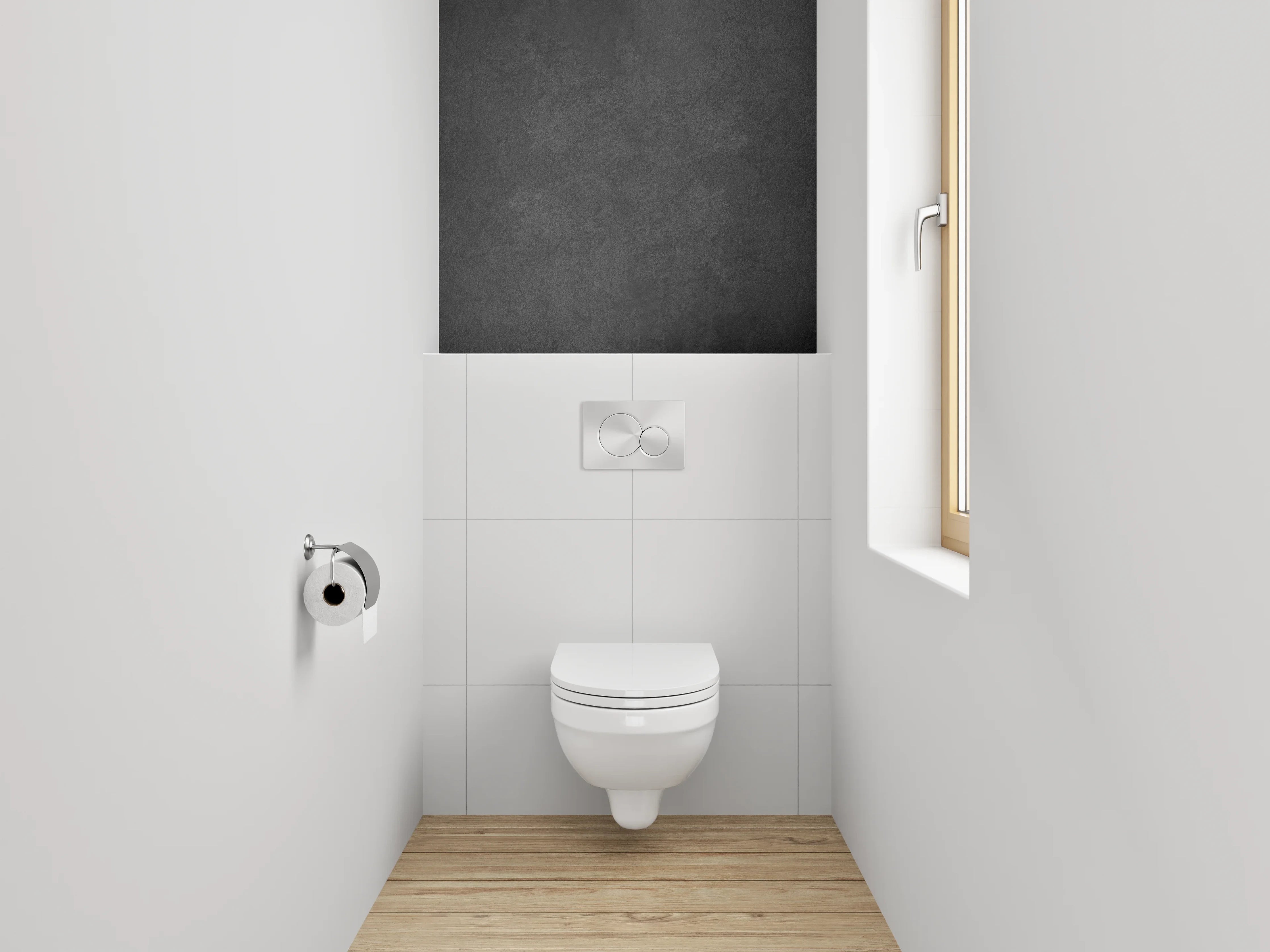 WC-Rückwand - Dunkler Stein-Look für dein Bad