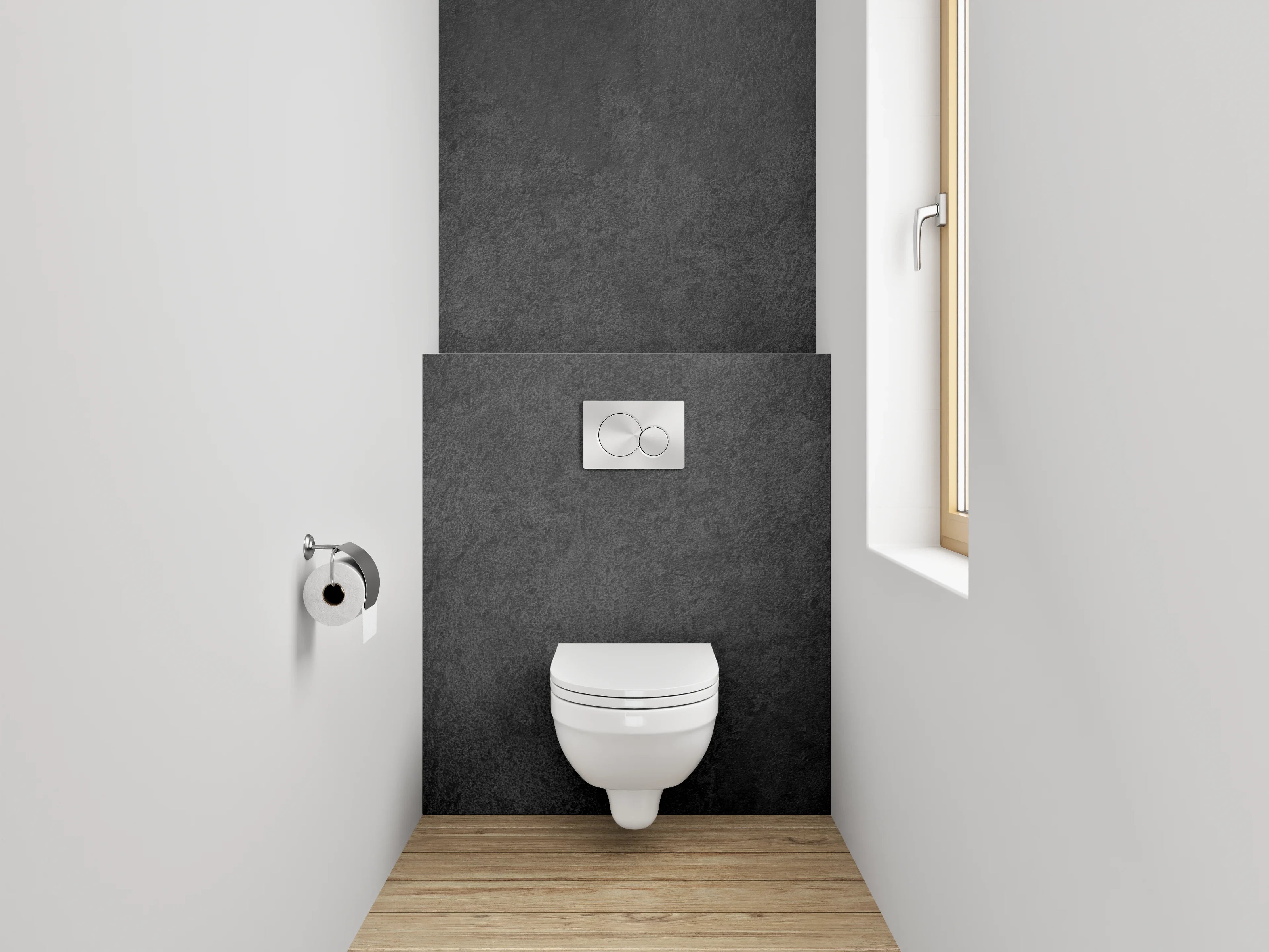 WC-Rückwand - Dunkler Stein-Look für dein Bad