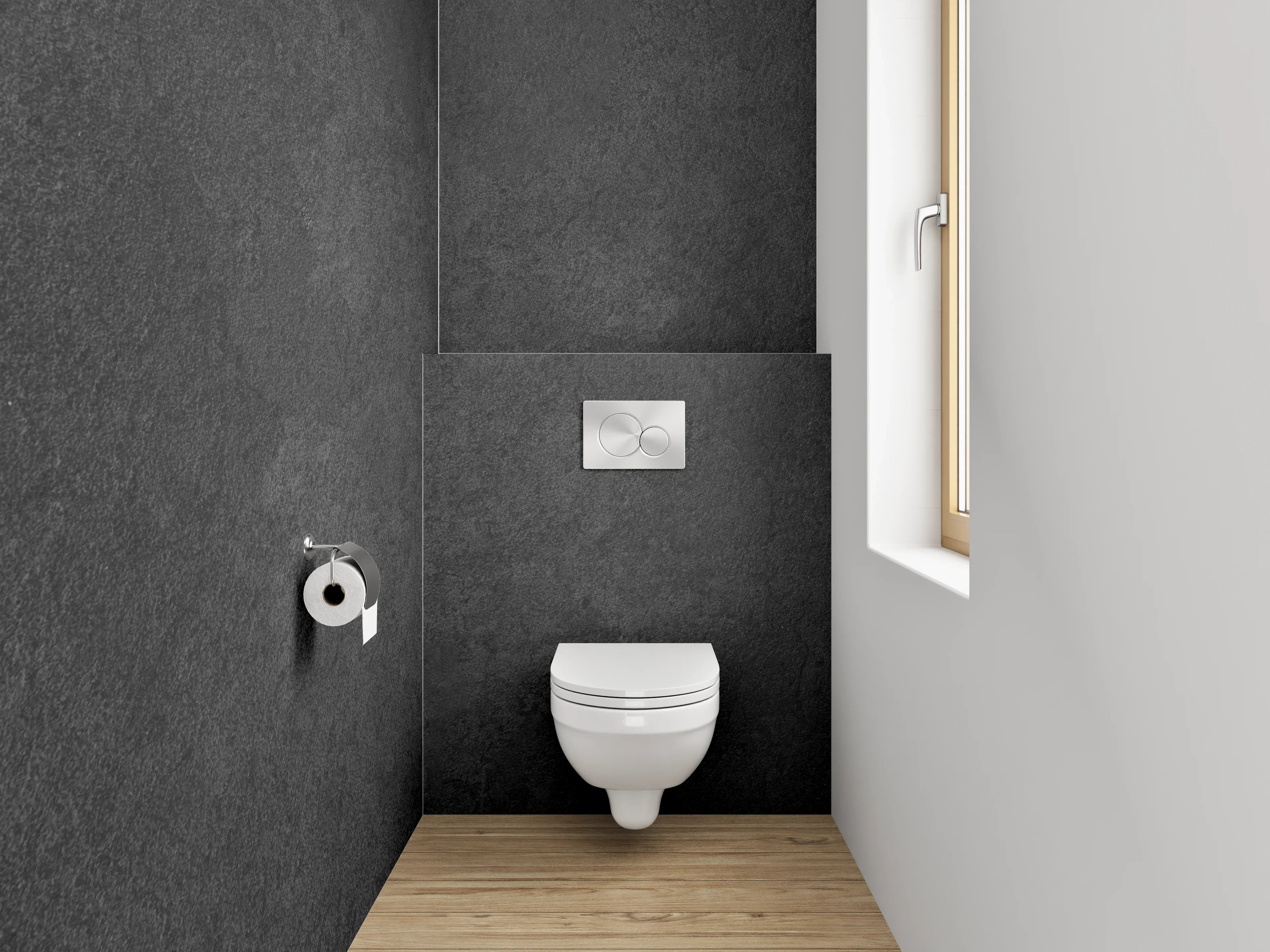 WC-Rückwand - Dunkler Stein-Look für dein Bad