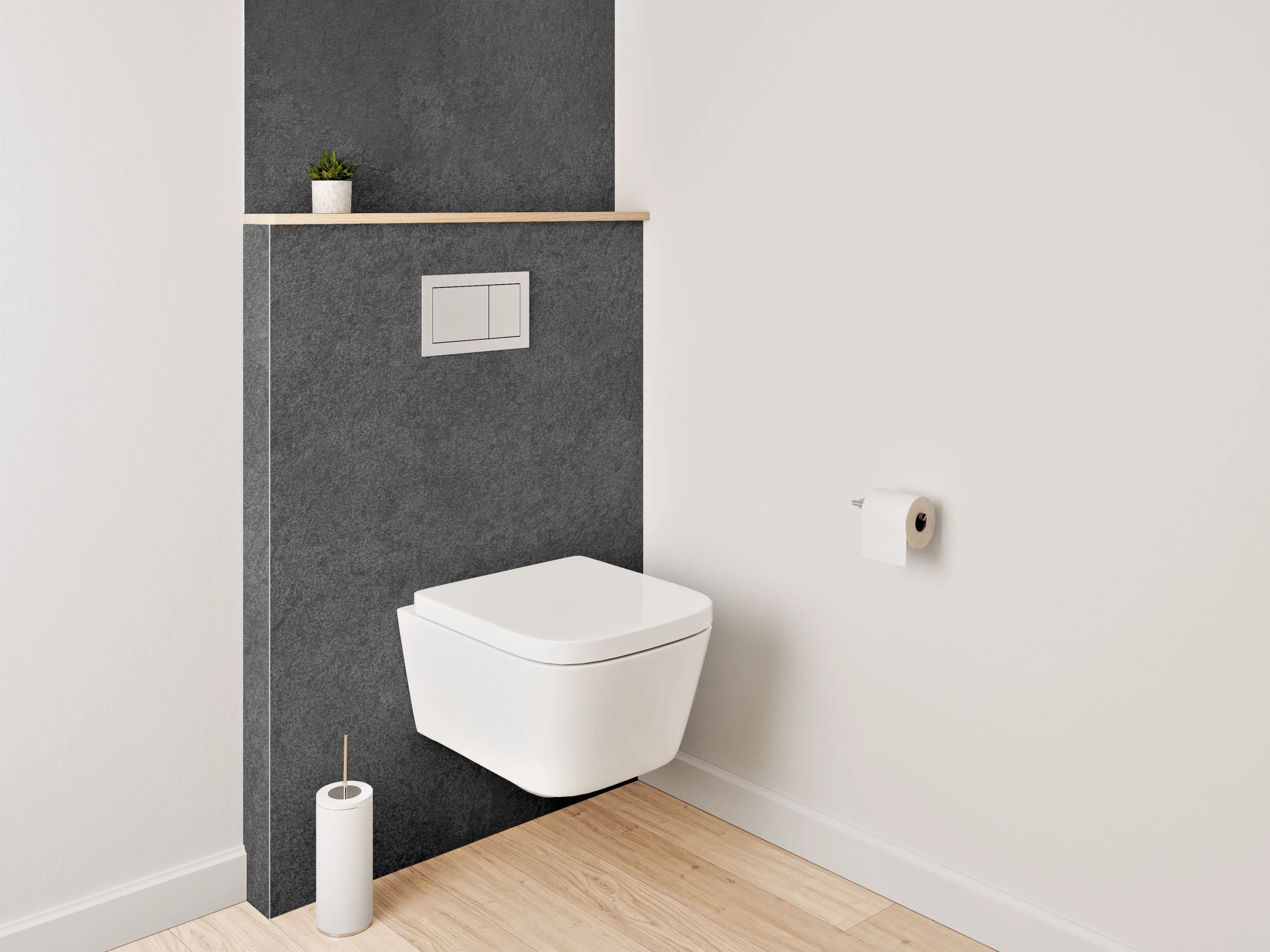 WC-Rückwand - Dunkler Stein-Look für dein Bad