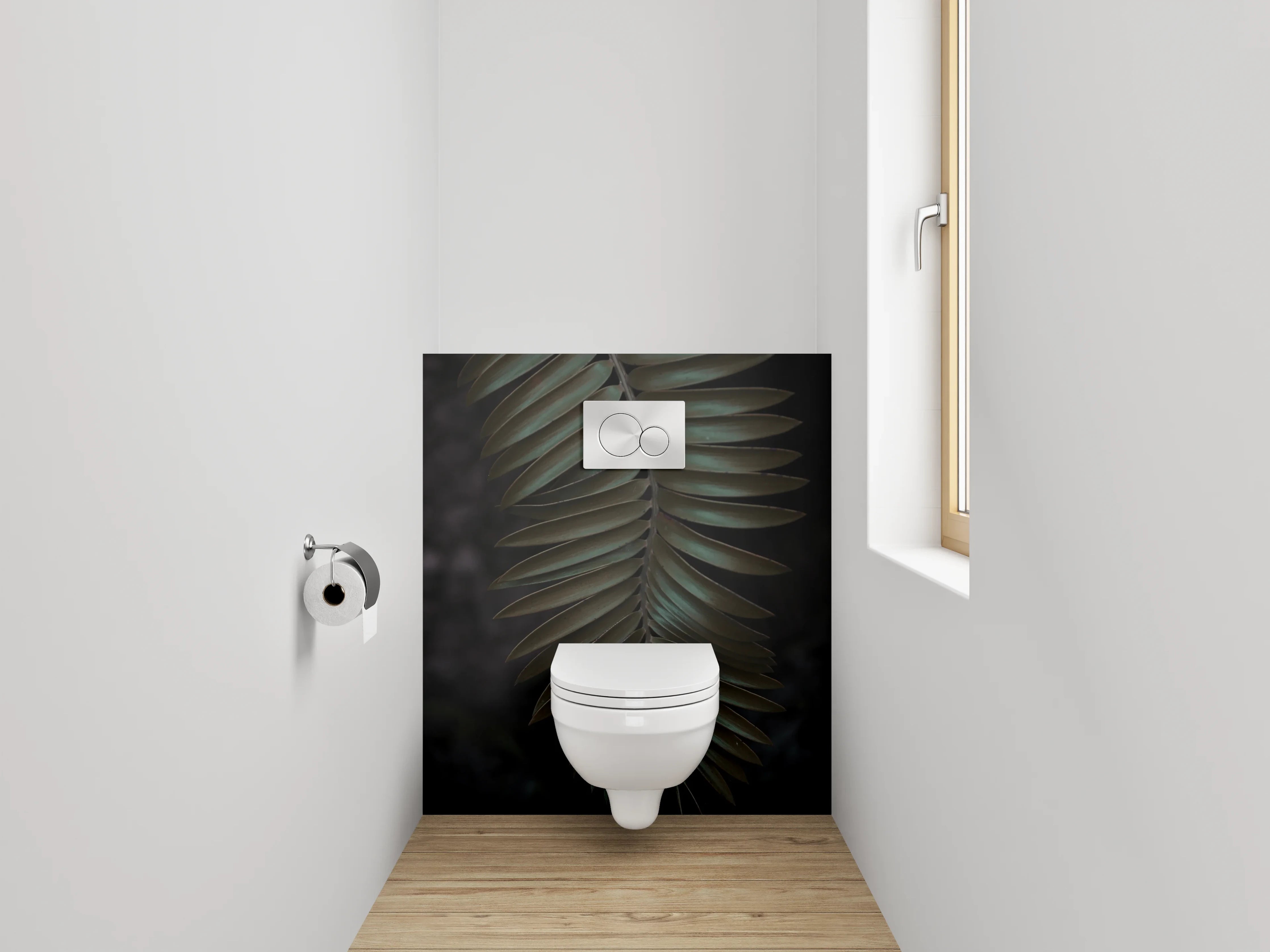 WC-Rückwand - Dunkles Palmenblatt Detail Naturfoto