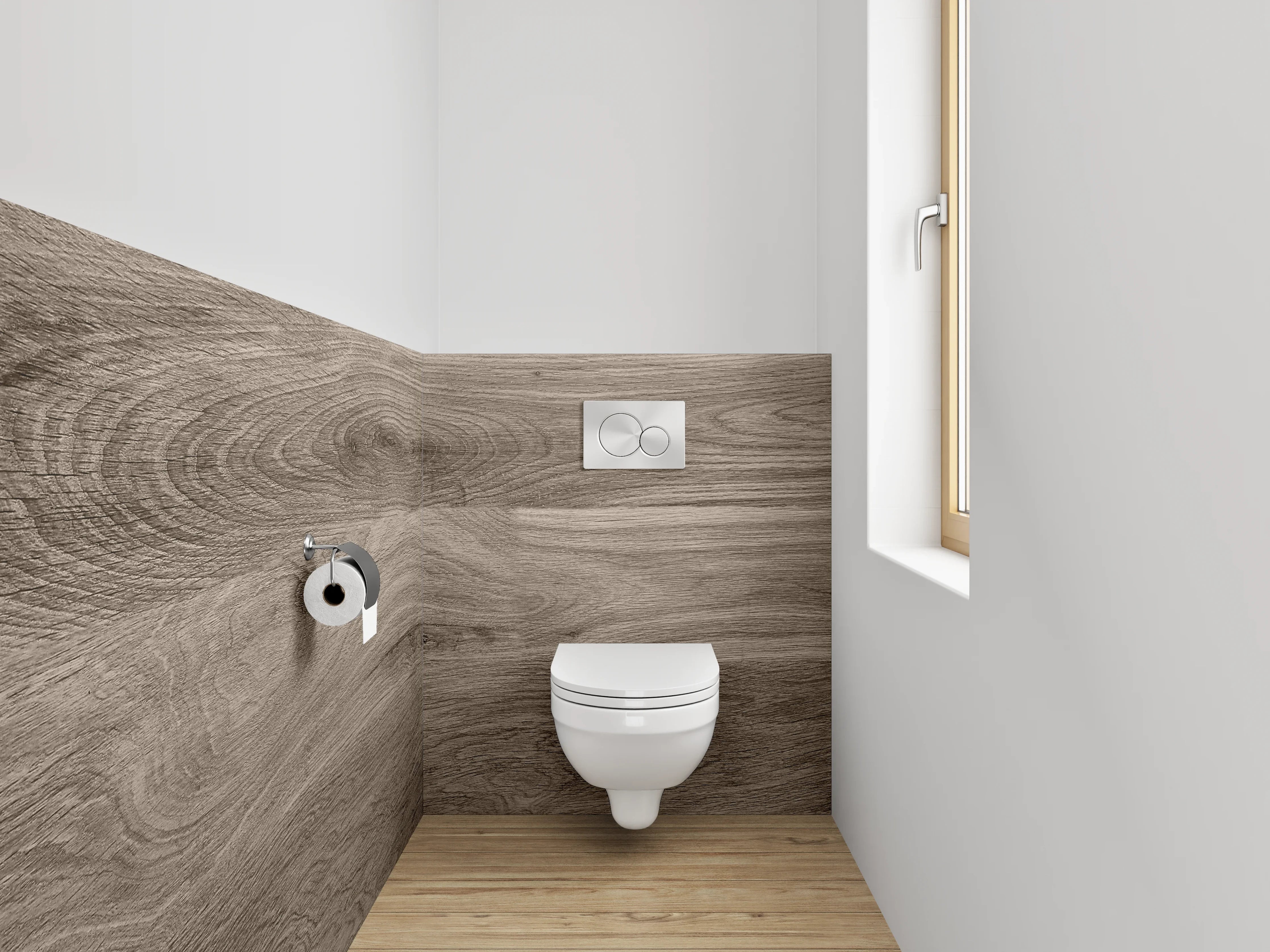 WC-Rückwand - Echter Holztisch mit natürlicher Maserung