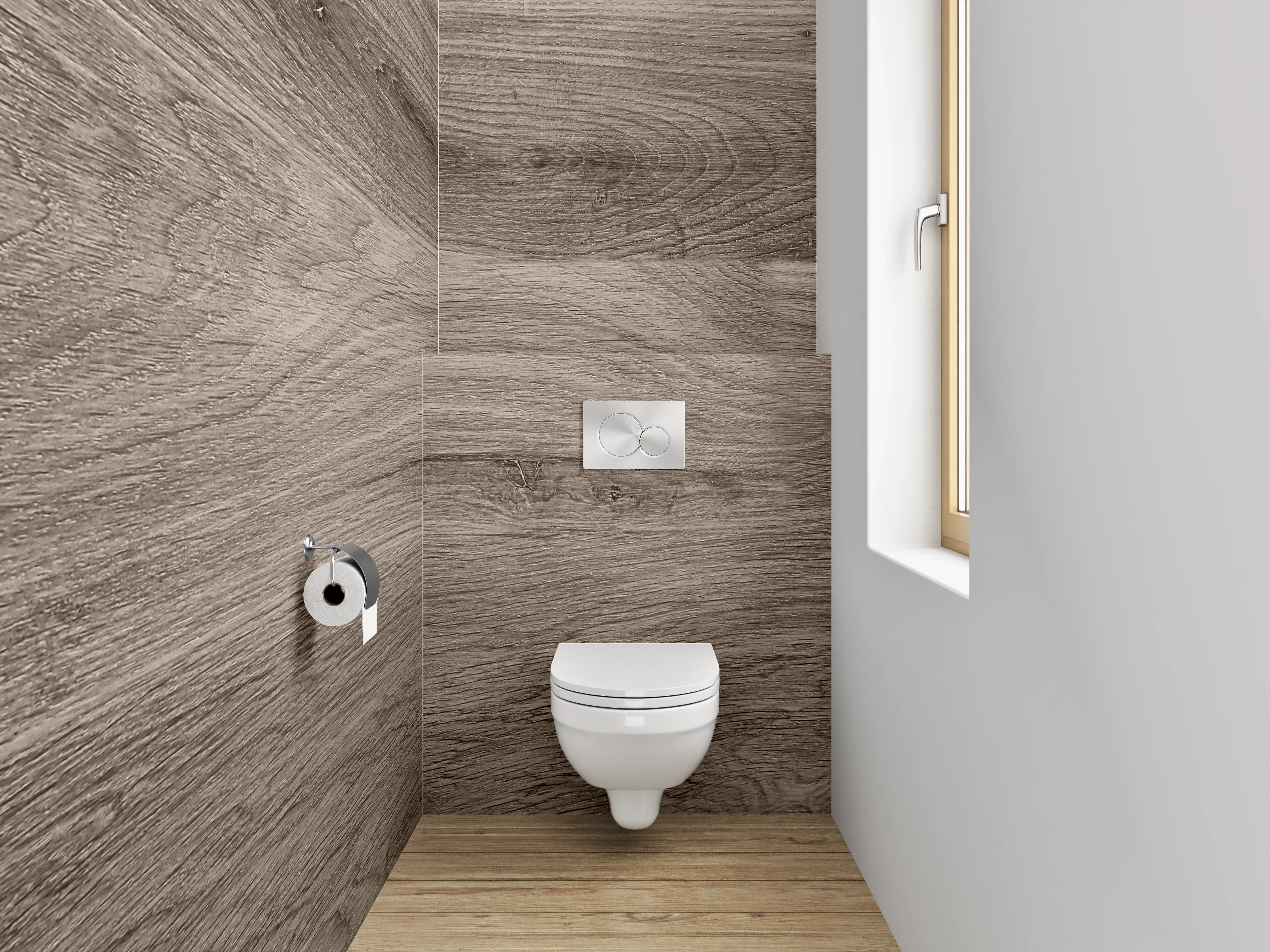 WC-Rückwand - Echter Holztisch mit natürlicher Maserung